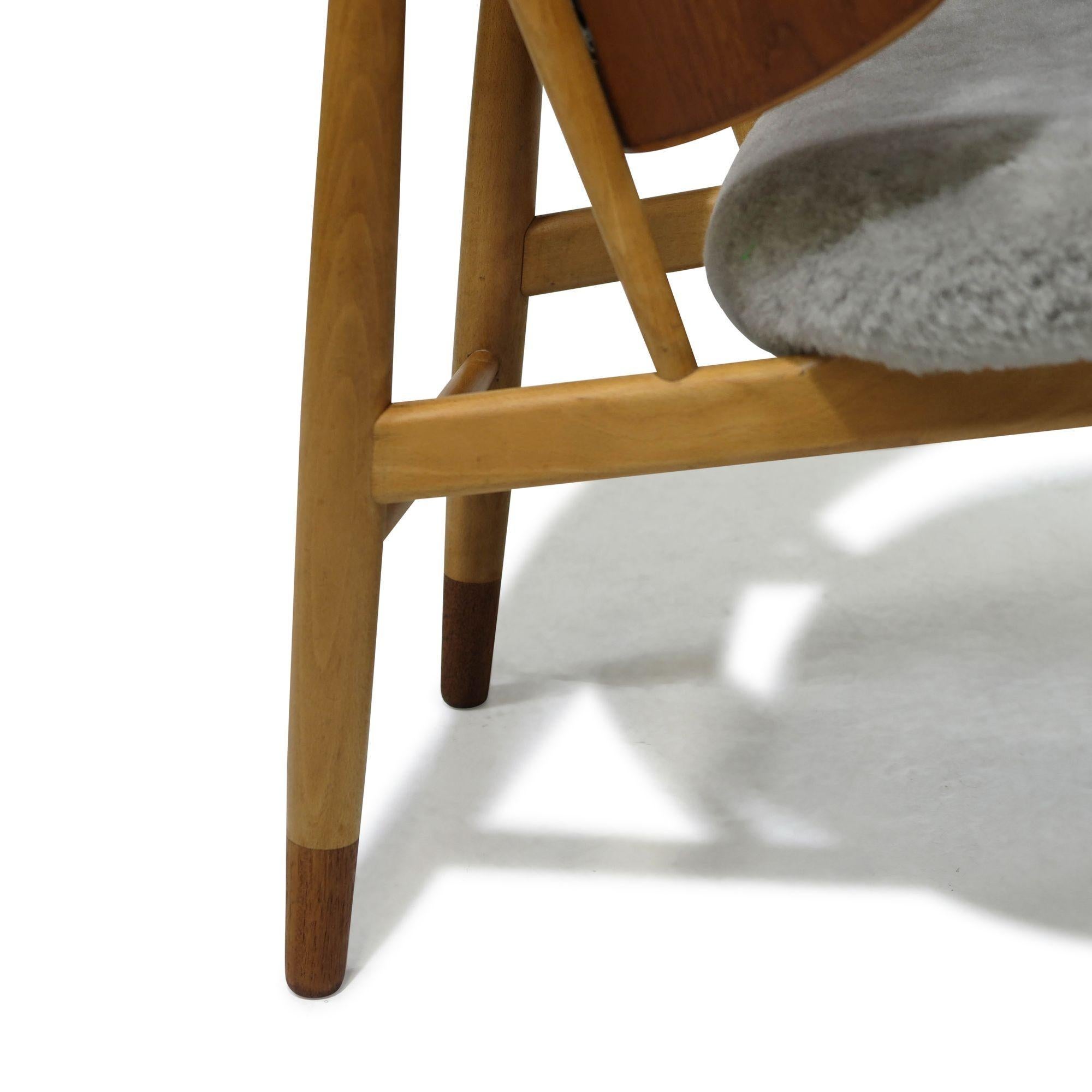 20th Century Ib Kofod Larsen Teak and Beech Lounge Chair For Sale
