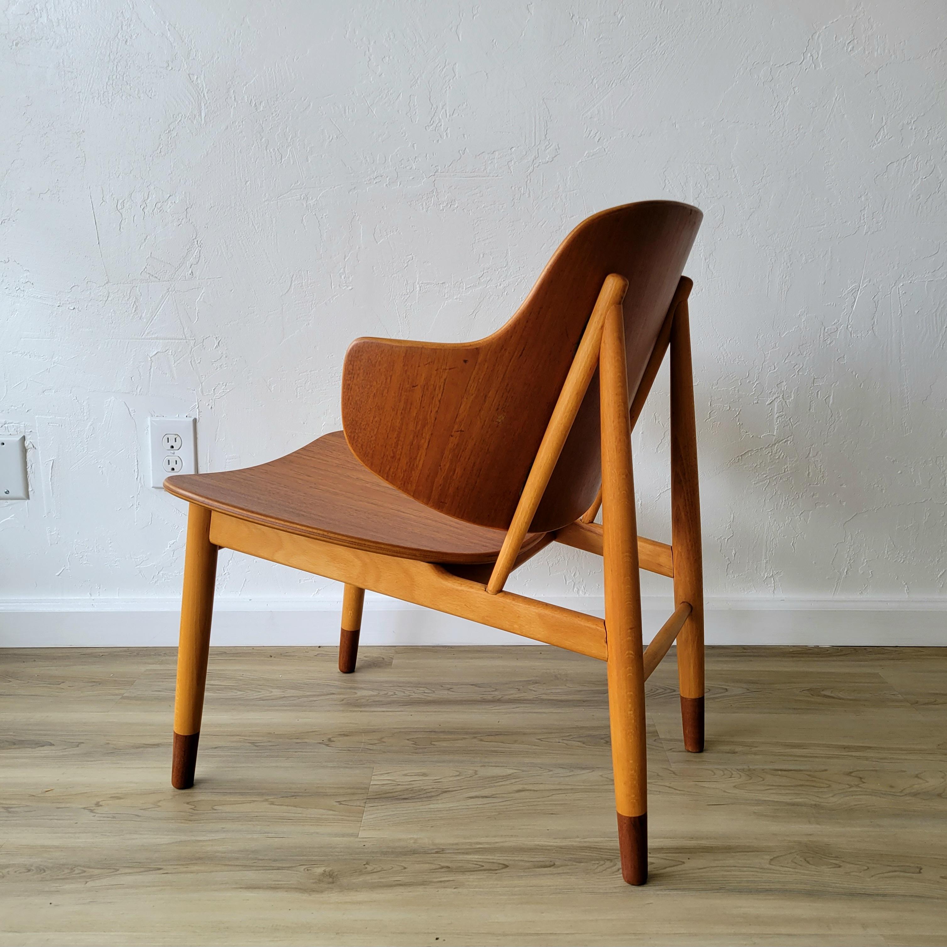 Danish Ib Kofod Larsen Teak/Beech Penguin Lounge Chair