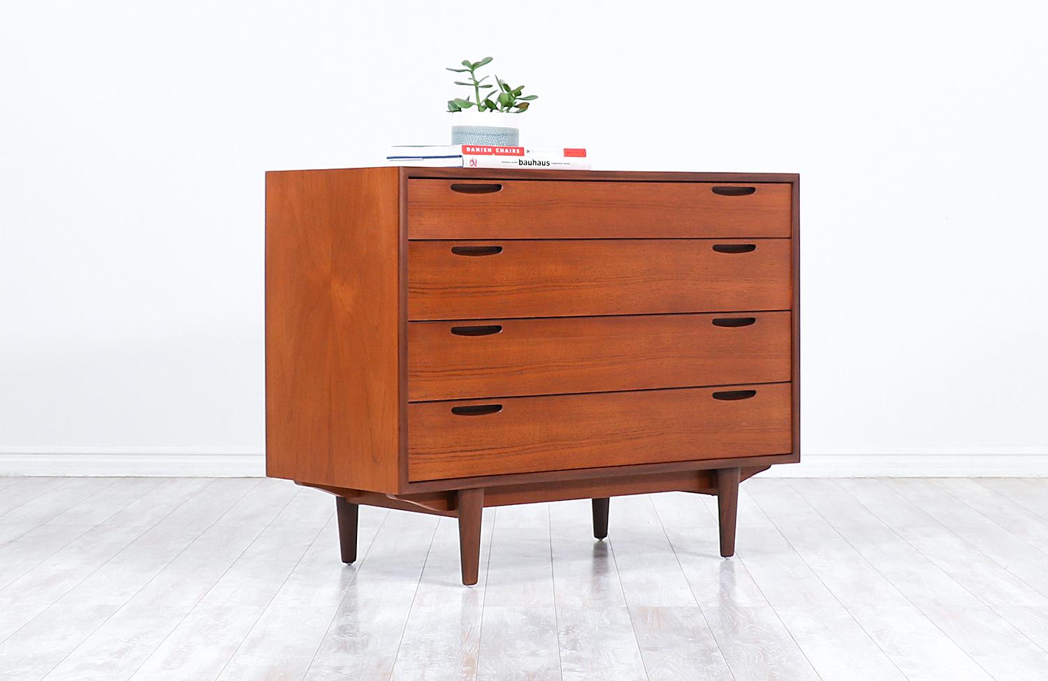 Mid-Century Modern Ib Kofod-Larsen Teak Chest / Vanity for Brande Møbelfabrik