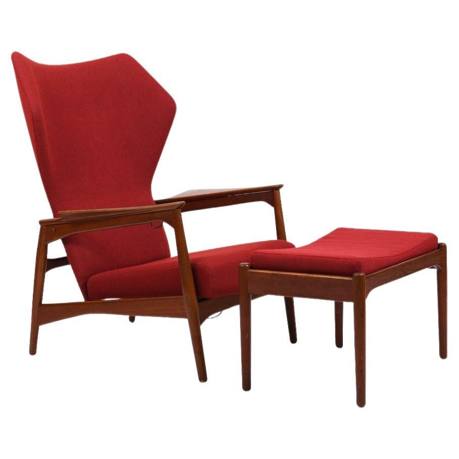 Ib Kofod-Larsen Teak Cloud Master Reclinner Chair 1950s For Sale