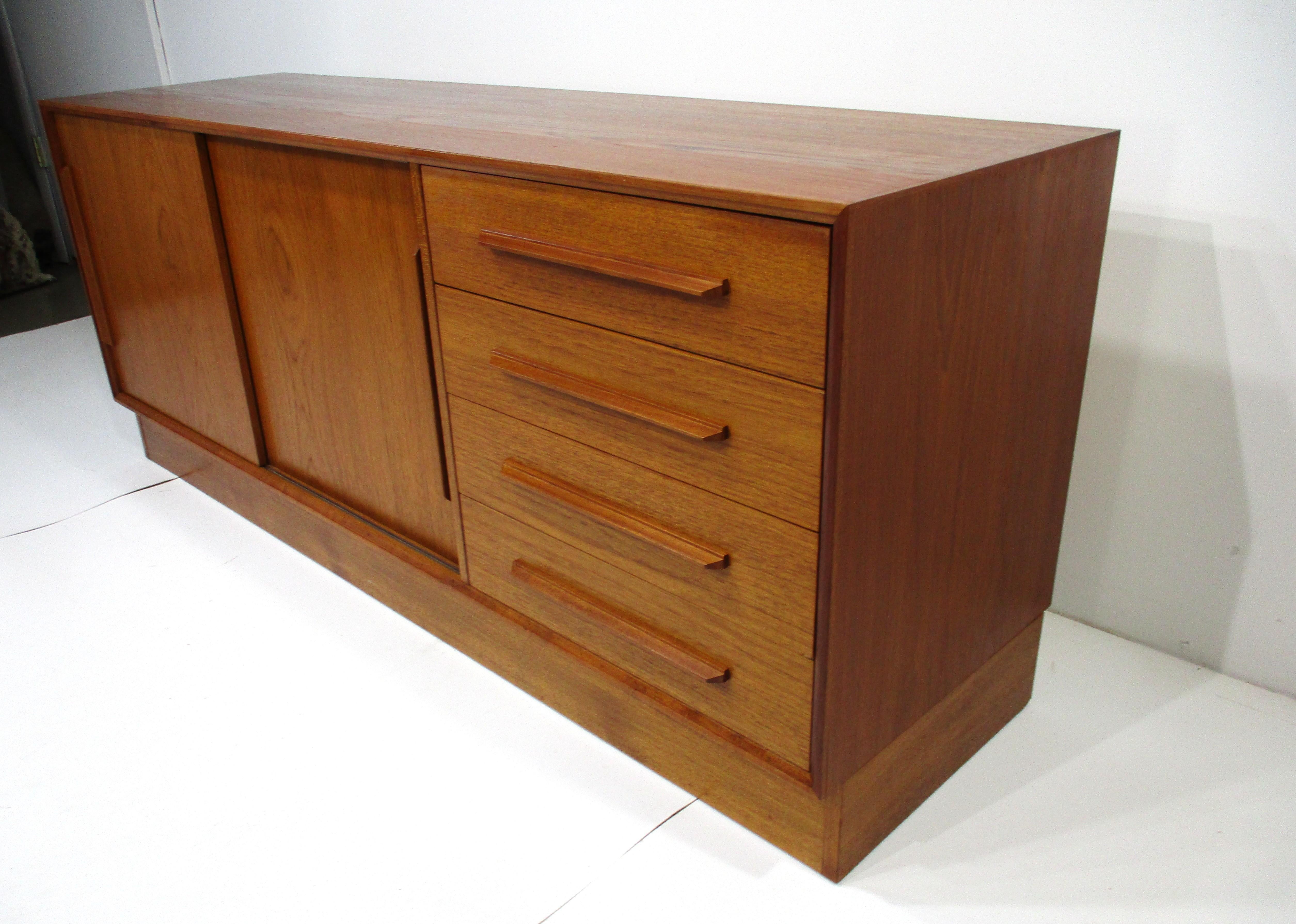 Mid-Century Modern Ib Kofod Larsen Teak Credenza Sideboard for Faarup Denmark (B) For Sale