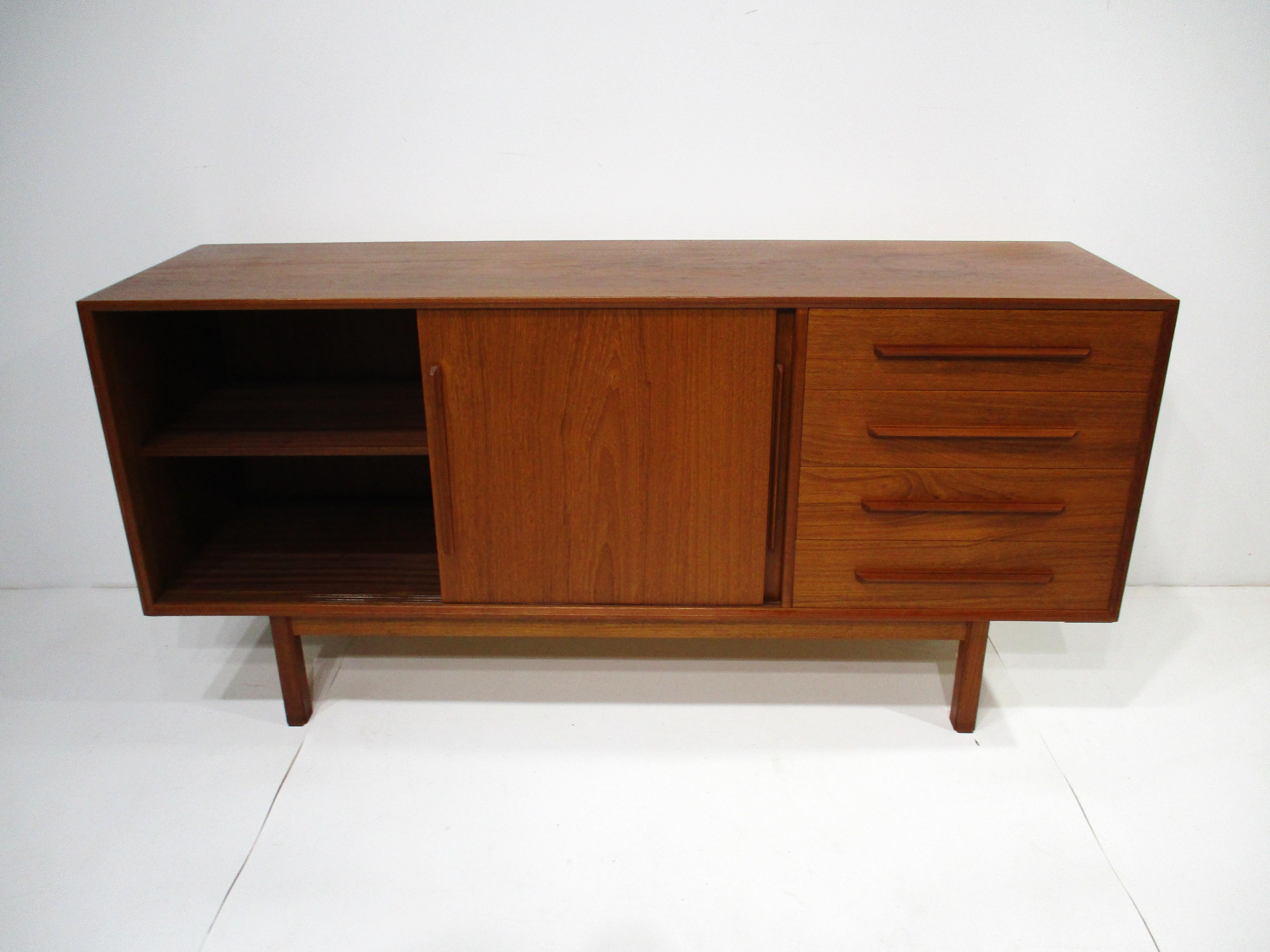 Mid-Century Modern Ib Kofod Larsen Teak Credenza / Sideboard for Faarup Denmark For Sale