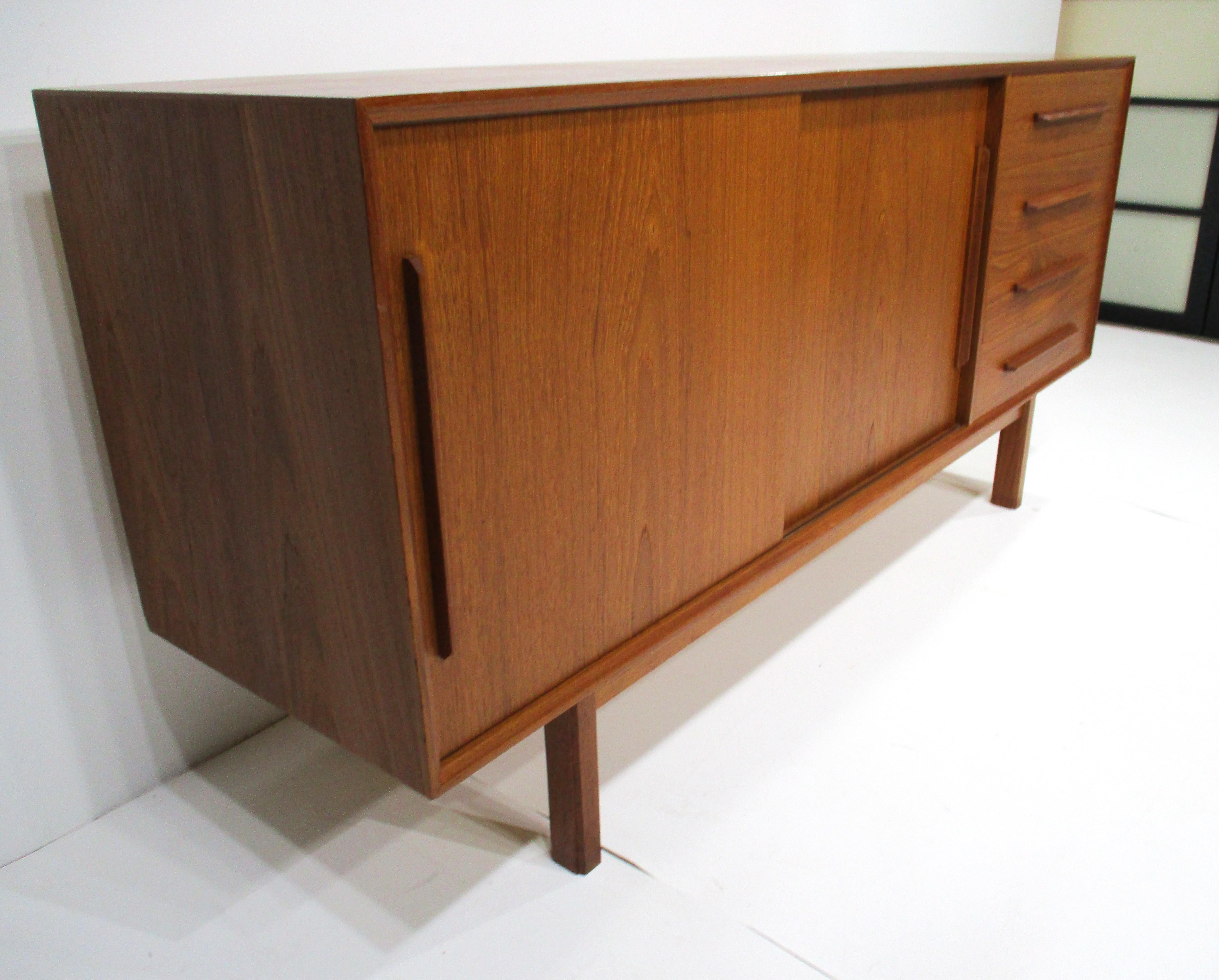Danish Ib Kofod Larsen Teak Credenza / Sideboard for Faarup Denmark For Sale