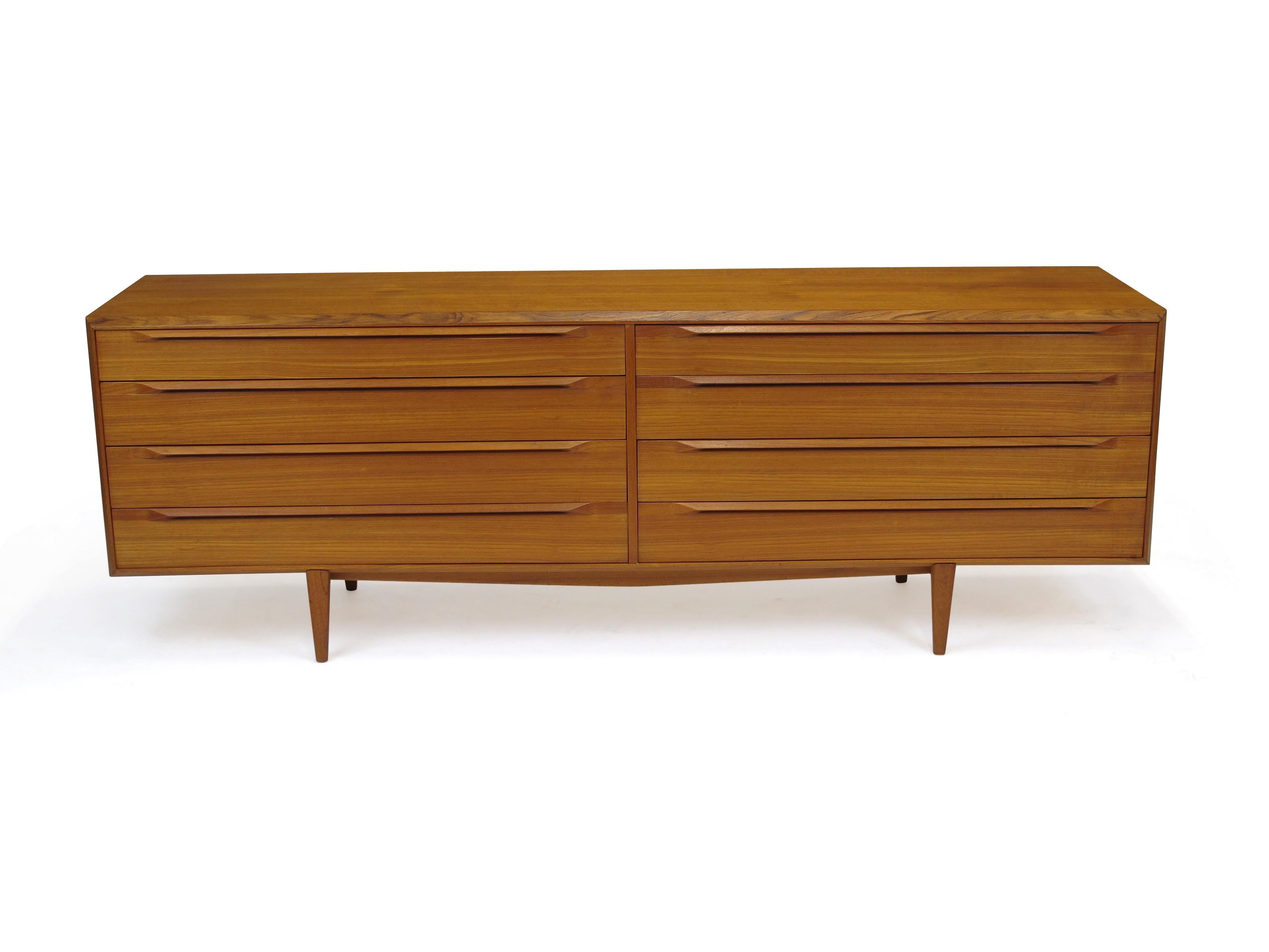 Mid-Century Modern IB Kofod-Larsen Teak Eight-Drawer Dresser