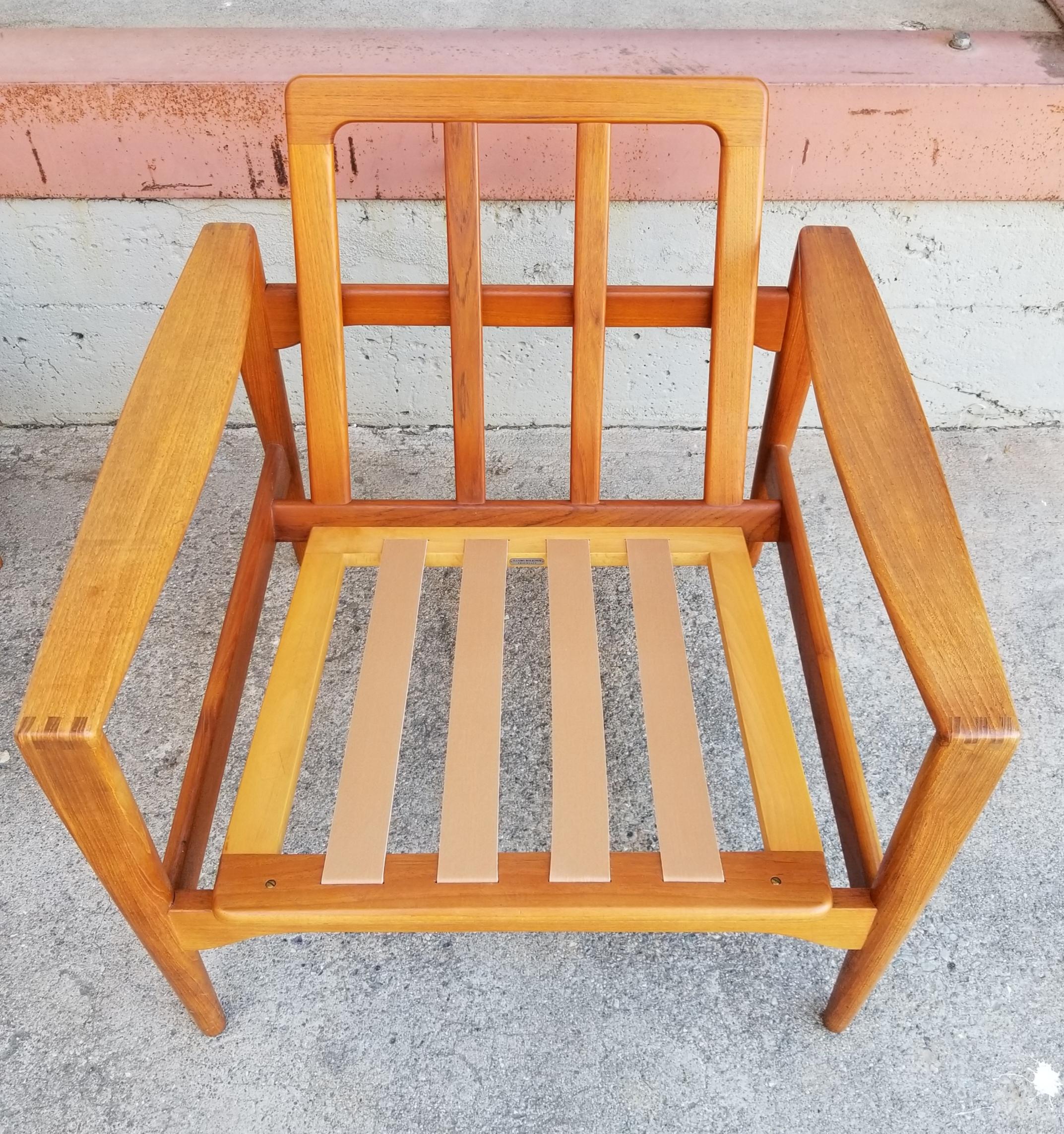 Ib Kofod Larsen Teak Lounge Chairs Pair 4