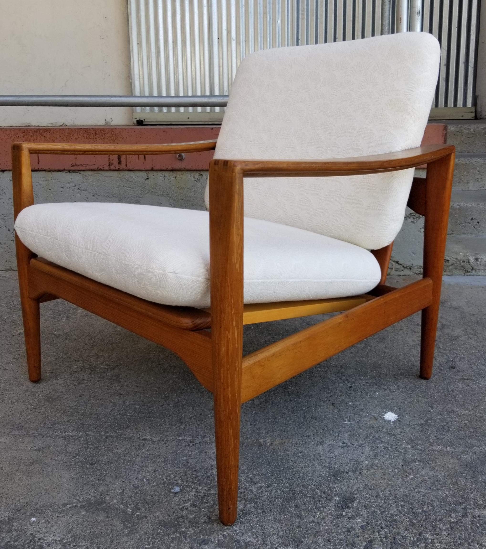 Ib Kofod Larsen Teak Lounge Chairs Pair 6