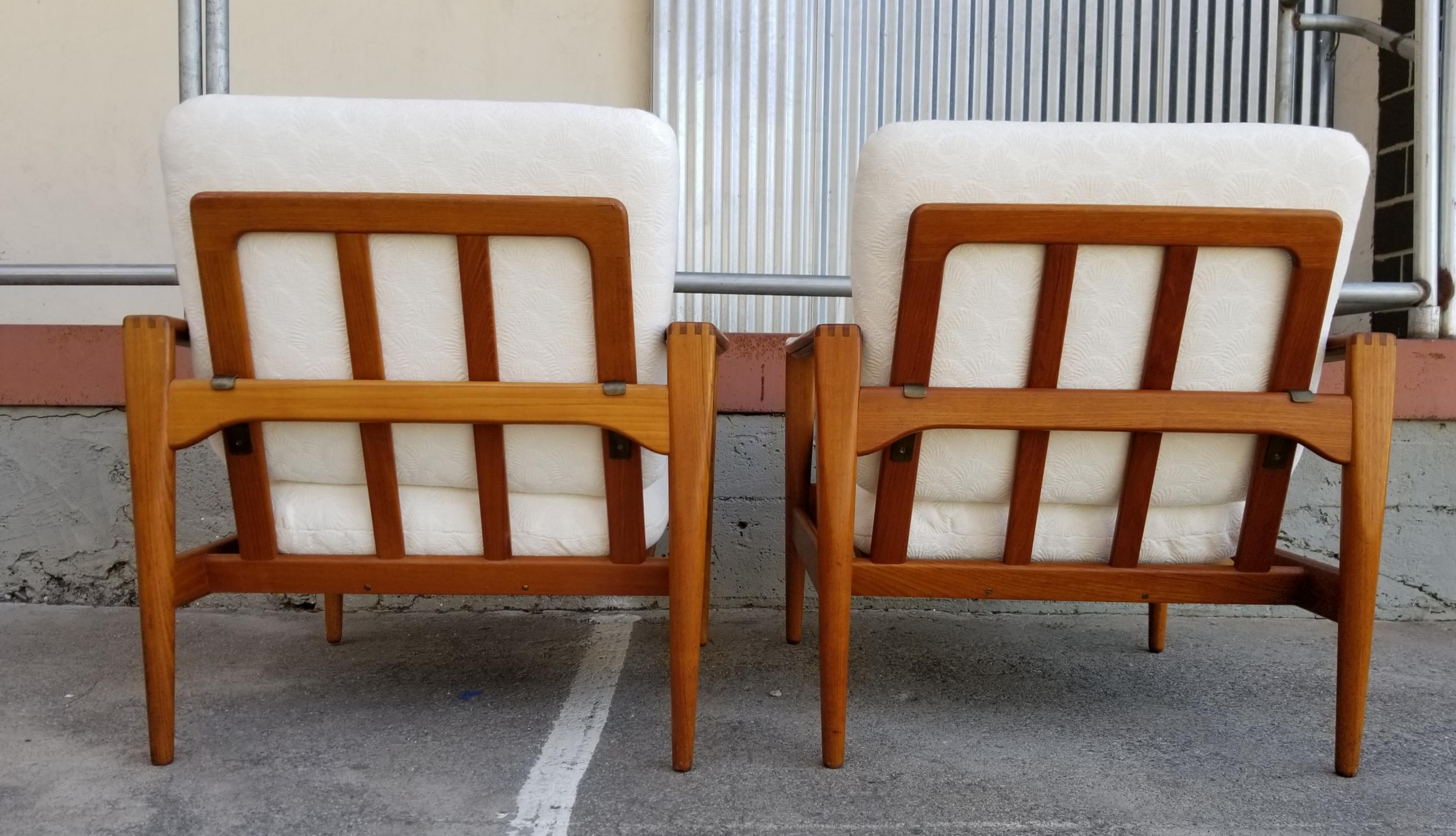 Mid-20th Century Ib Kofod Larsen Teak Lounge Chairs Pair