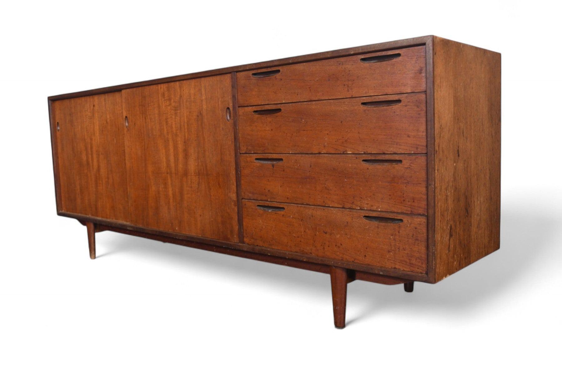 Ib Kofod Larsen Teak Mid Century Credenza for Brande For Sale 4