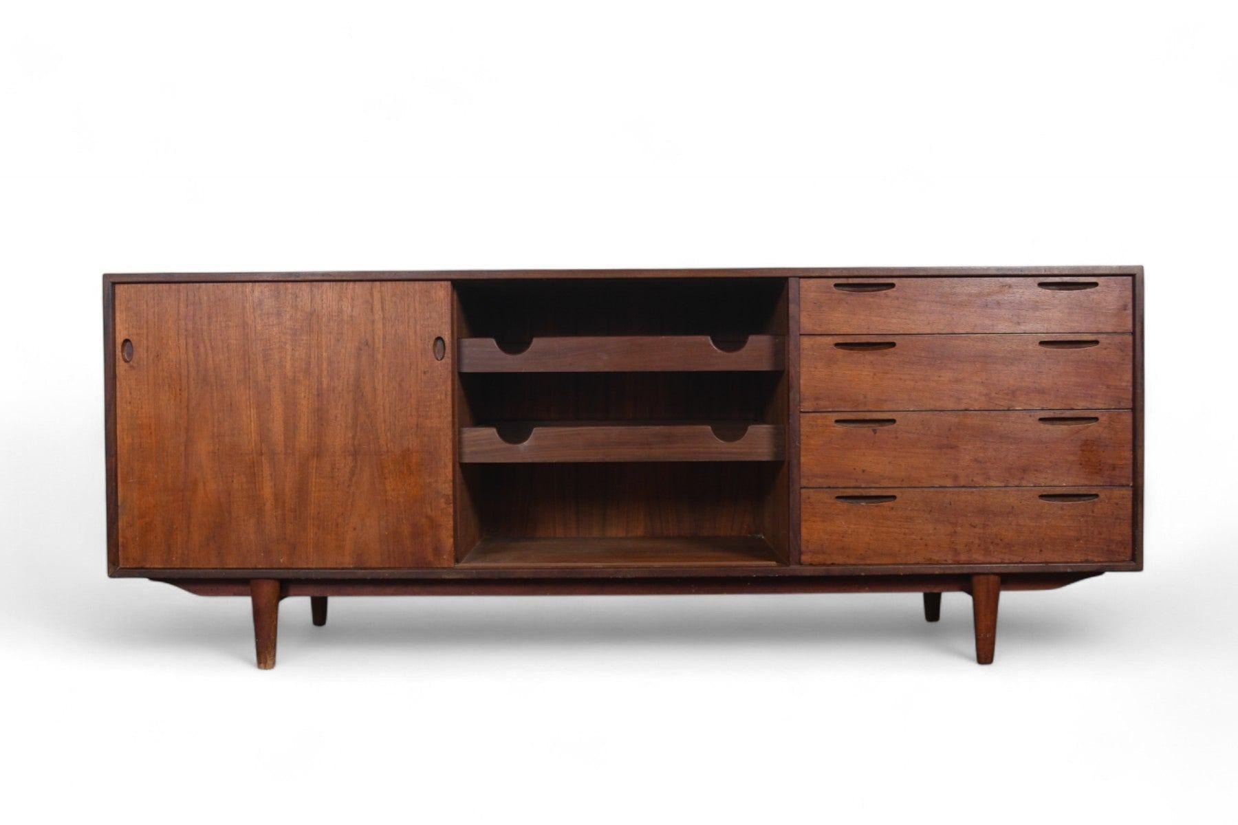 Mid-Century Modern Ib Kofod Larsen Teak Mid Century Credenza for Brande For Sale