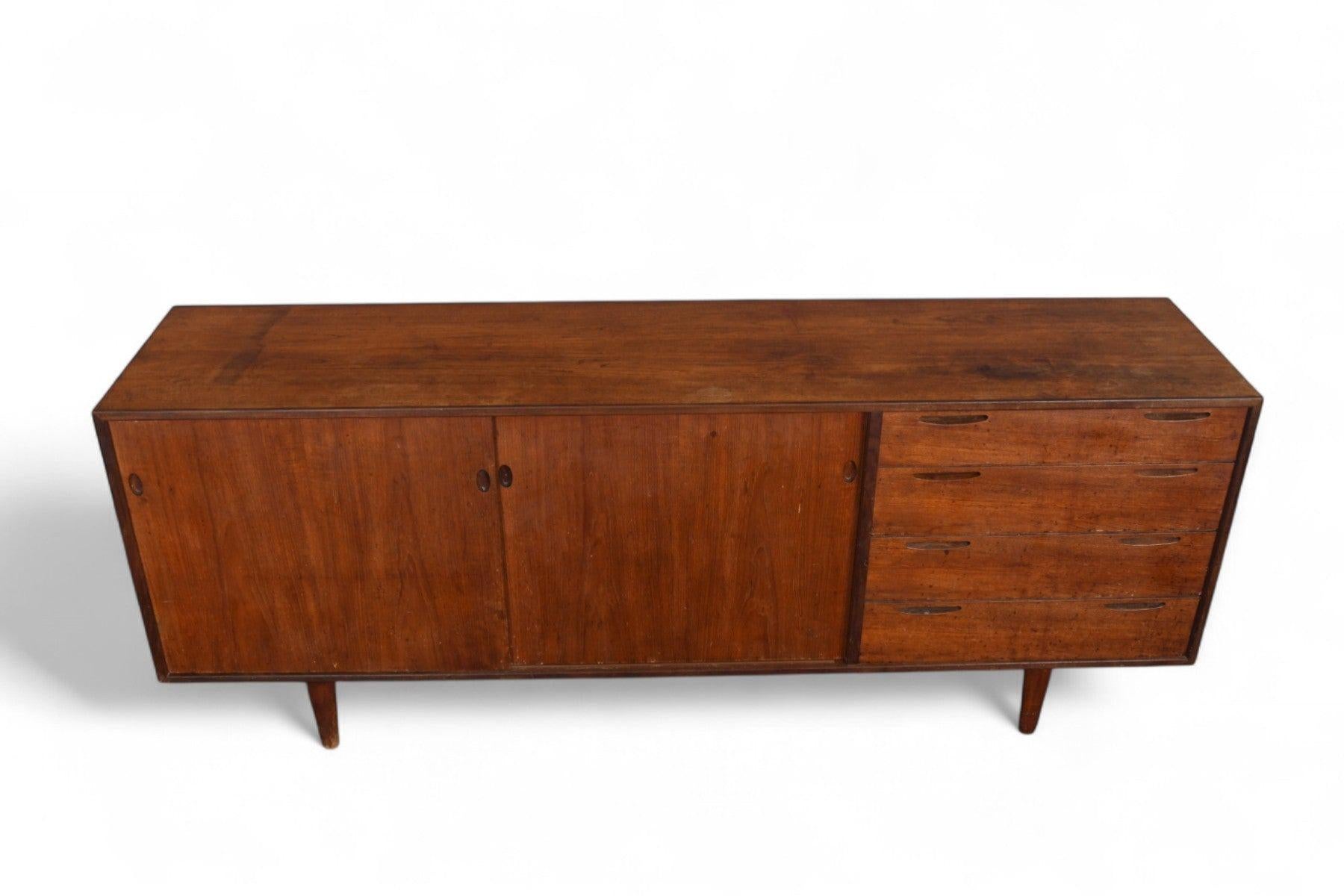 Ib Kofod Larsen Teak Mid Century Credenza for Brande In Good Condition For Sale In Berkeley, CA