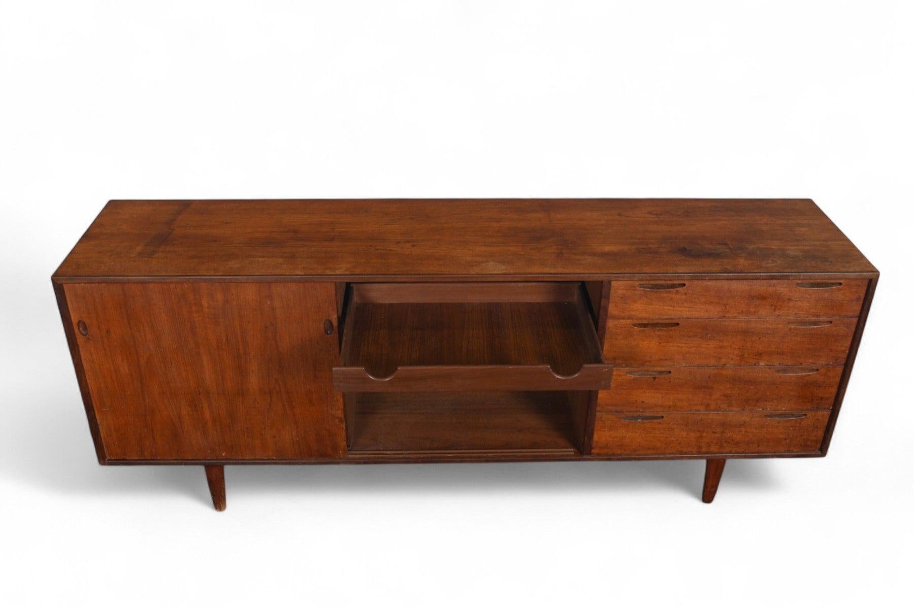 20th Century Ib Kofod Larsen Teak Mid Century Credenza for Brande For Sale
