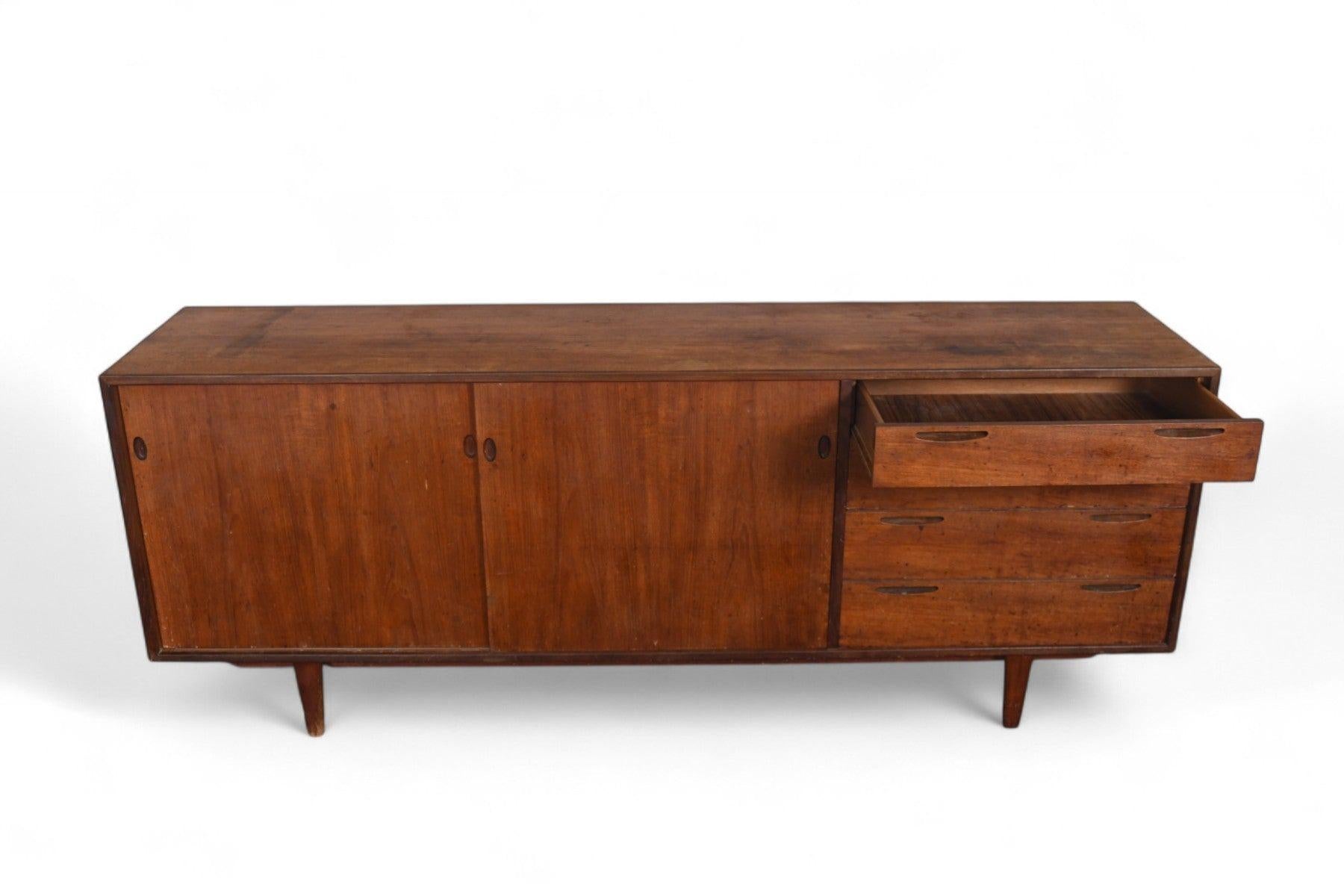 Ib Kofod Larsen Teak Mid Century Credenza for Brande For Sale 1
