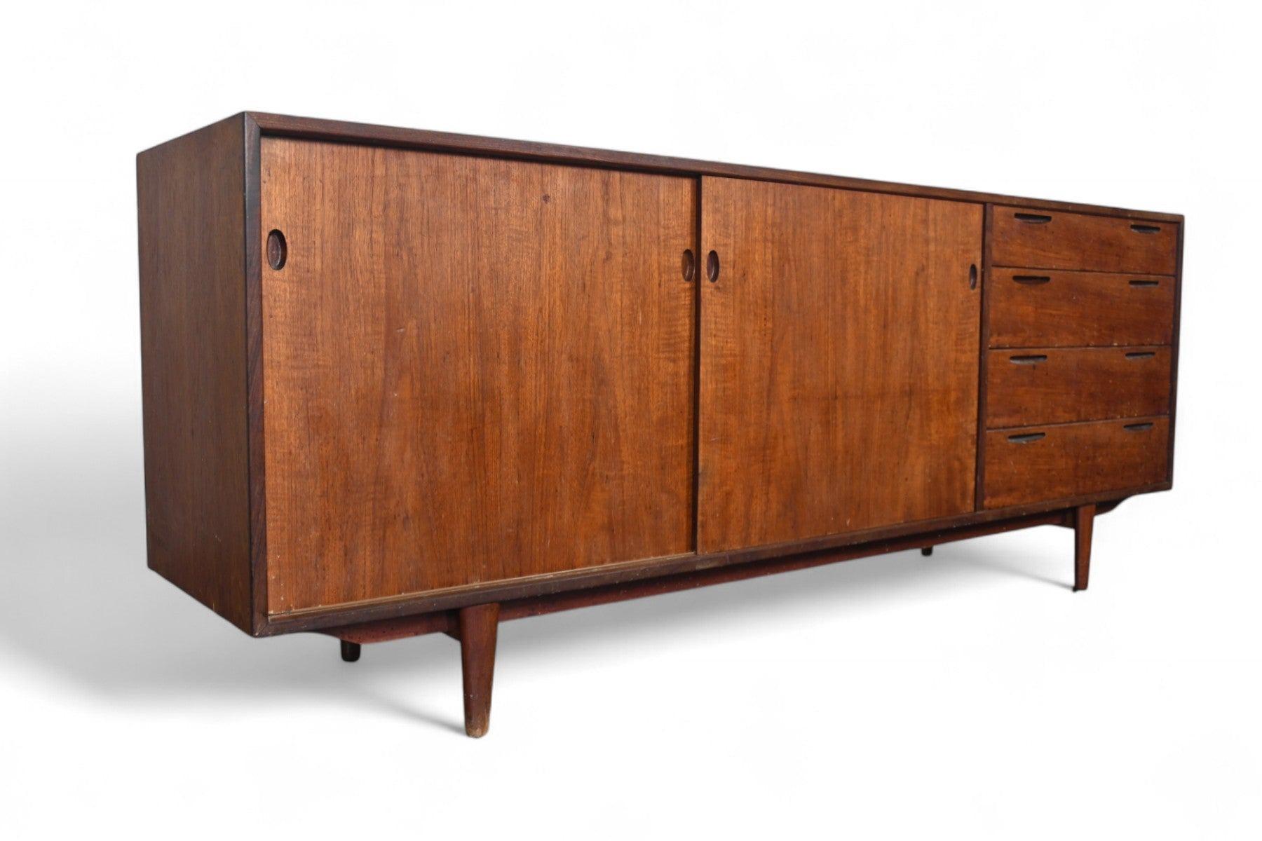 Ib Kofod Larsen Teak Mid Century Credenza for Brande For Sale 3