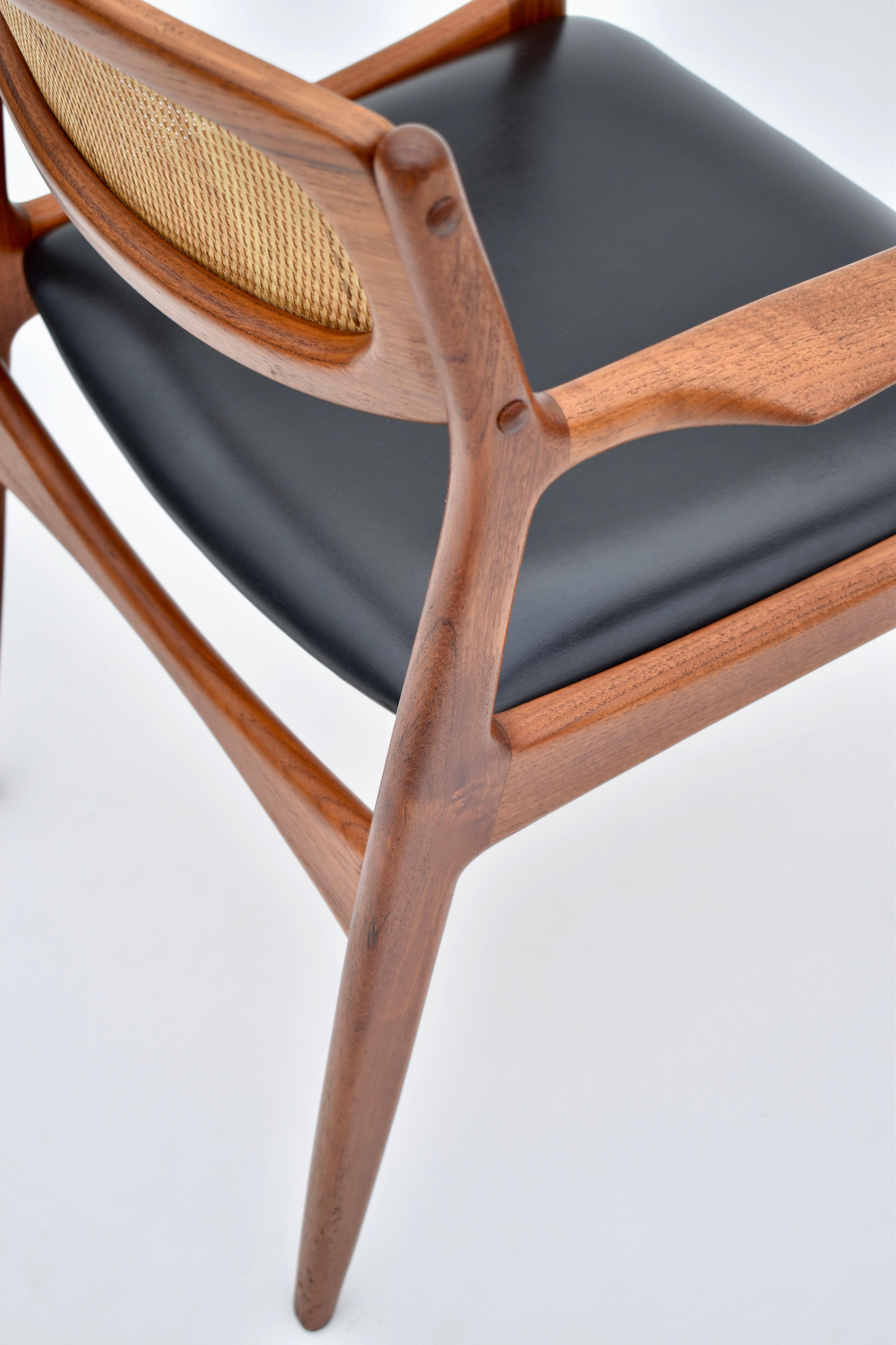 Ib Kofod Larsen Teak & Rattan Armchair for Christian Linneberg, Denmark 4