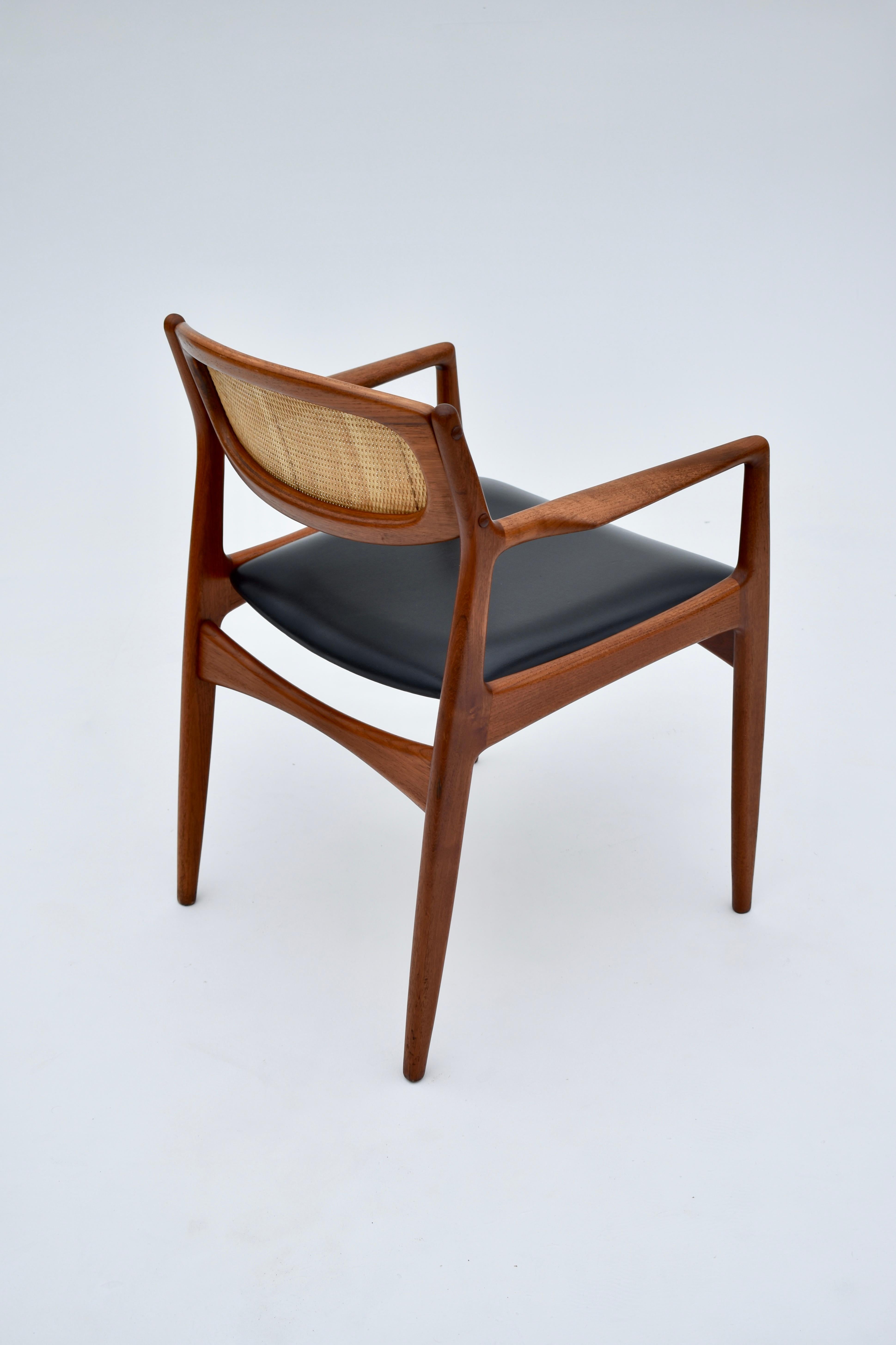 Ib Kofod Larsen Teak & Rattan Armchair for Christian Linneberg, Denmark 5