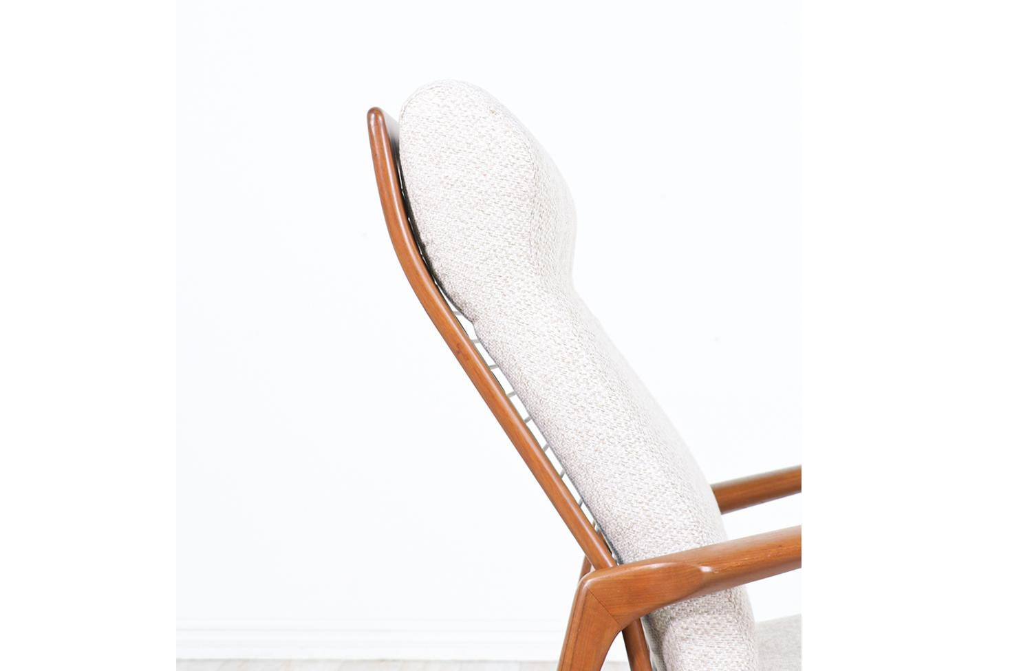 Mid-20th Century Ib Kofod-Larsen Teak Reclining Lounge Chair with Ottoman for Selig
