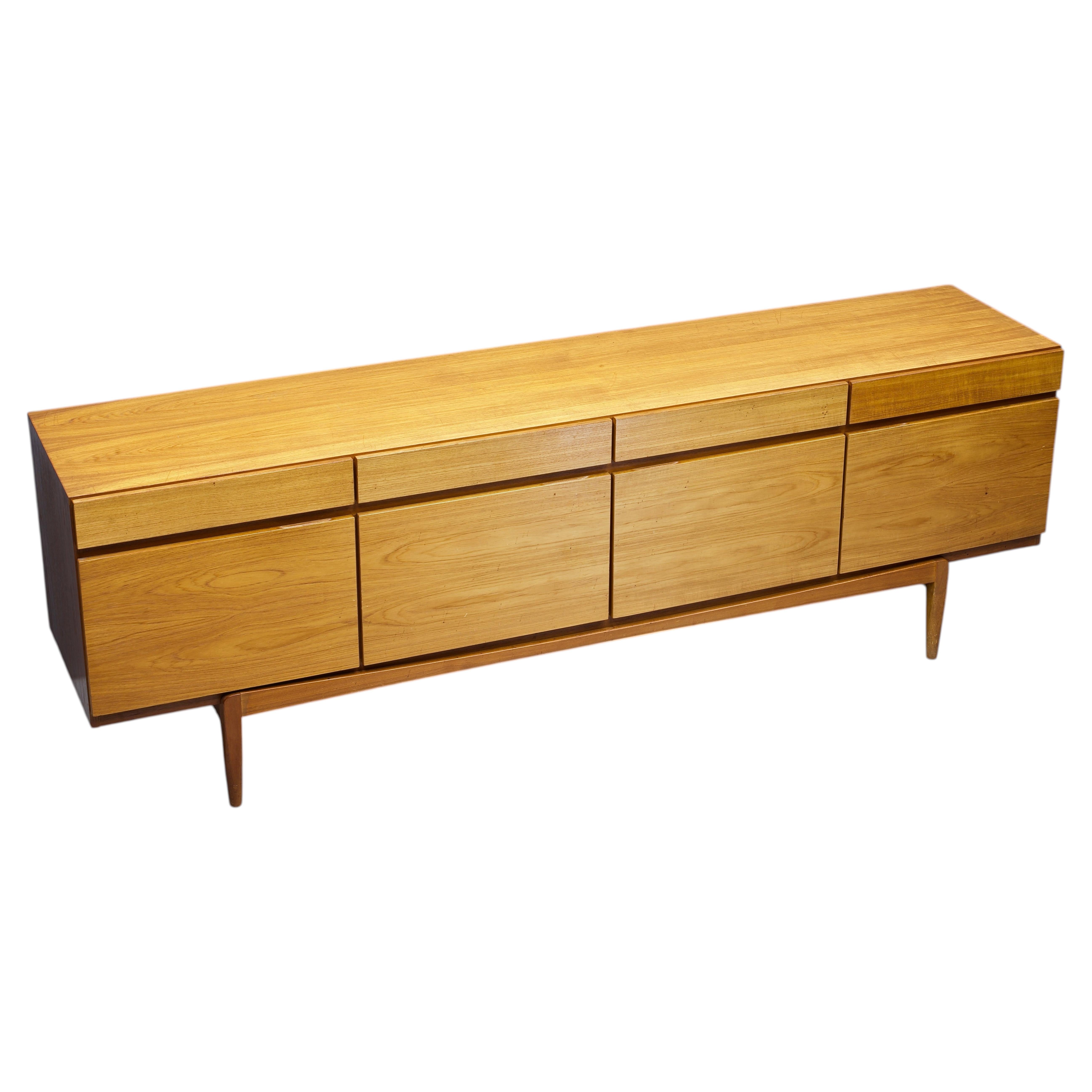 Ib Kofod-Larsen Teak Sideboard Credenza Vintage 1970s Danish 90" For Sale