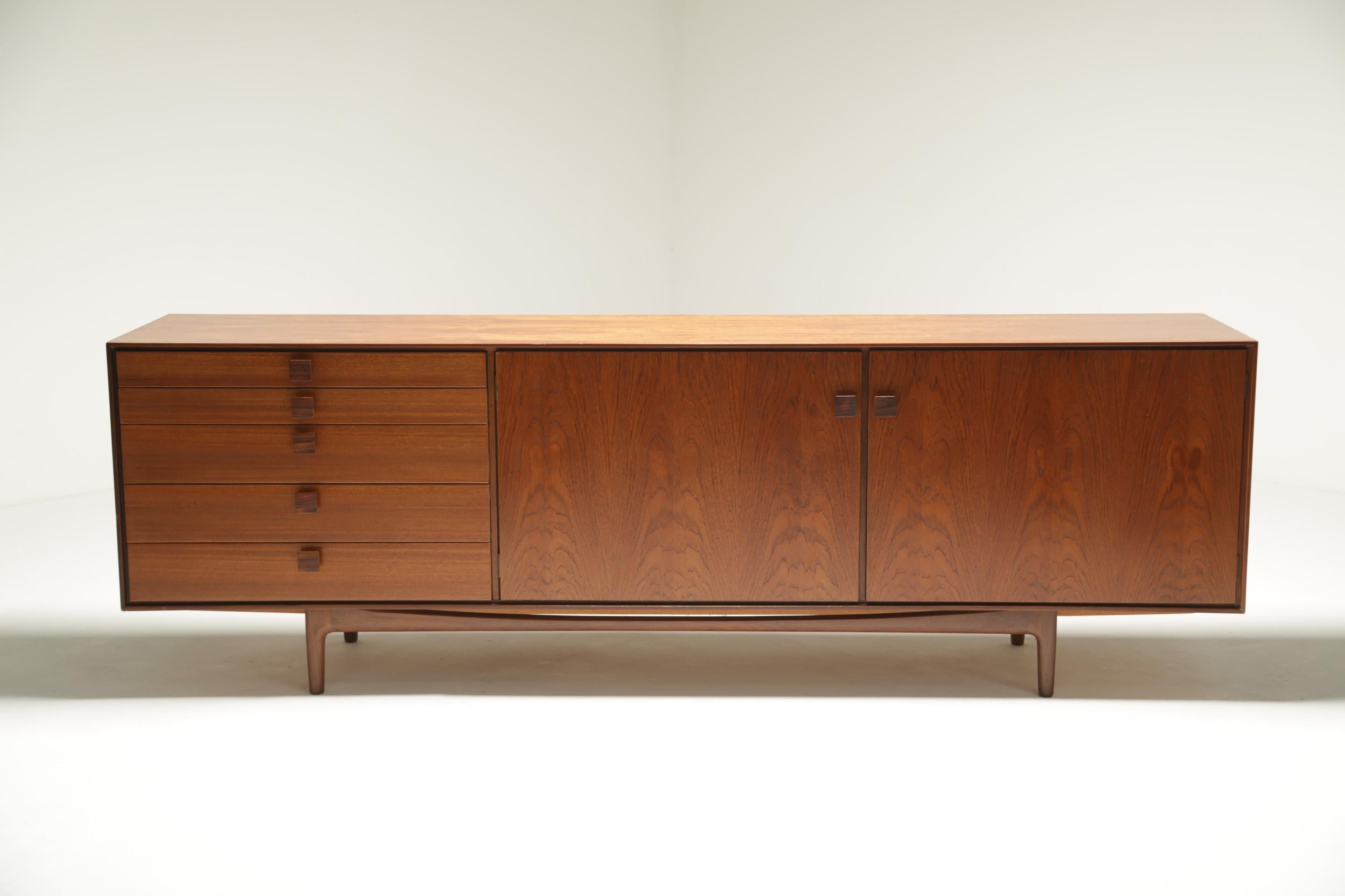 Ib Kofod Larsen teak sideboard for G plan Danish line. Whenever the talk is about Ib Kofod Larsen sideboard, longevity, quality and design comes to mind. This G Plan Ib Kofod Larsen teak sideboard has been restored by our In-house team.