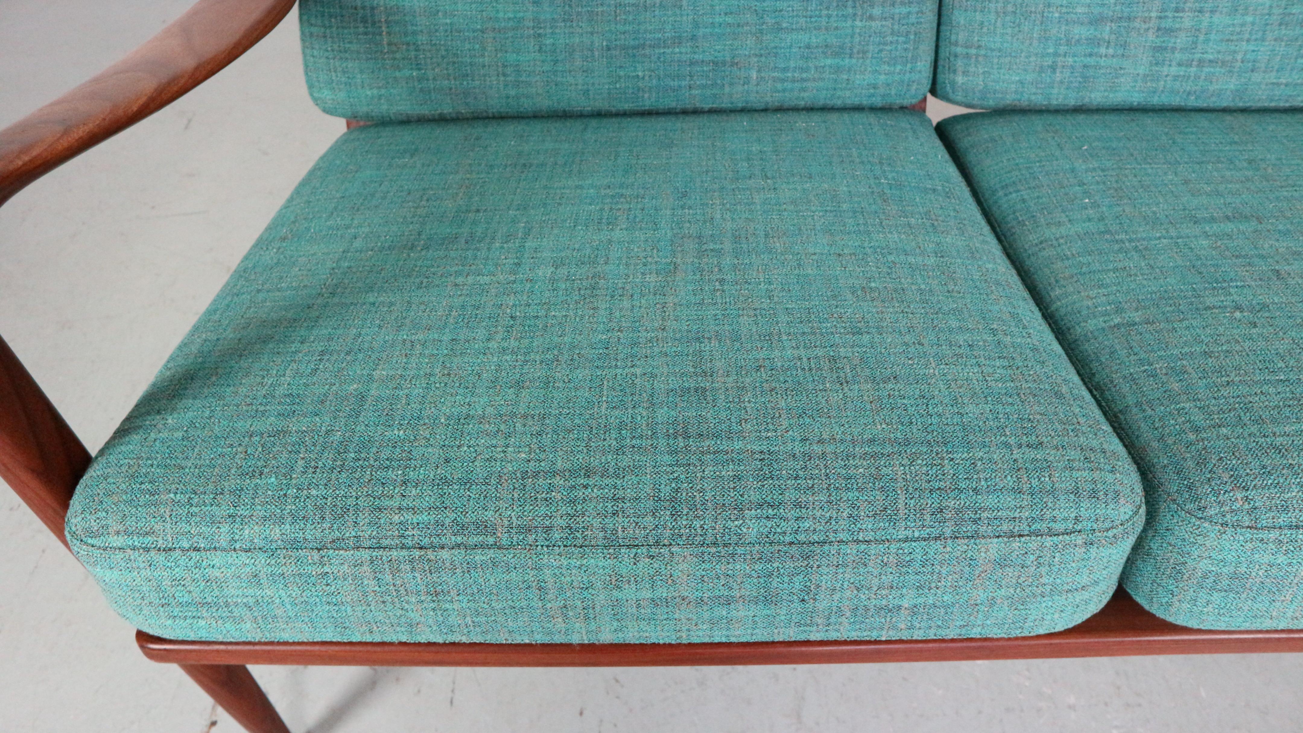 Ib Kofod-Larsen Three Seater Teak Sofa For Ope,  1950's Sweden For Sale 7