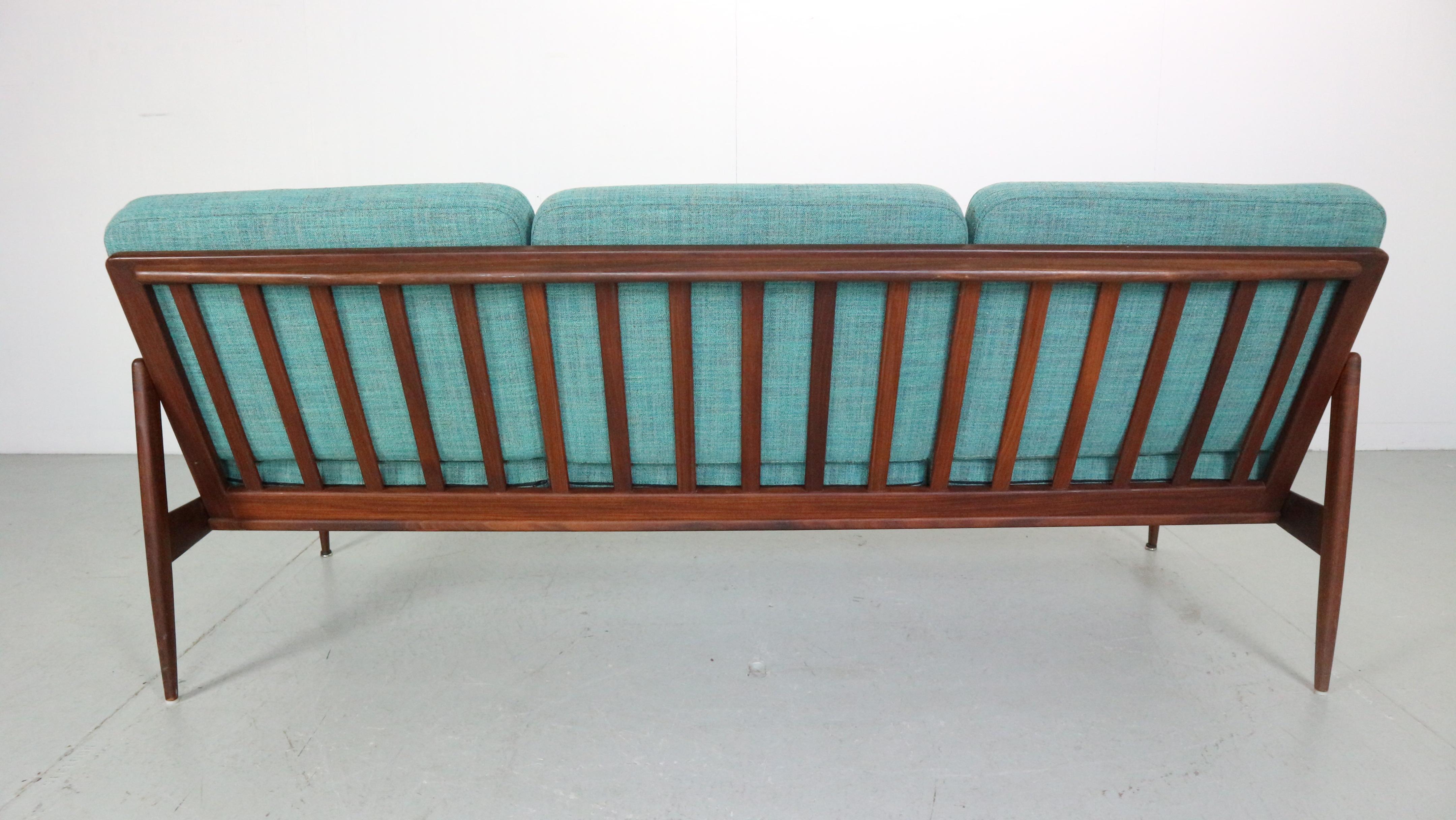 Ib Kofod-Larsen Three Seater Teak Sofa For Ope,  1950's Sweden For Sale 1