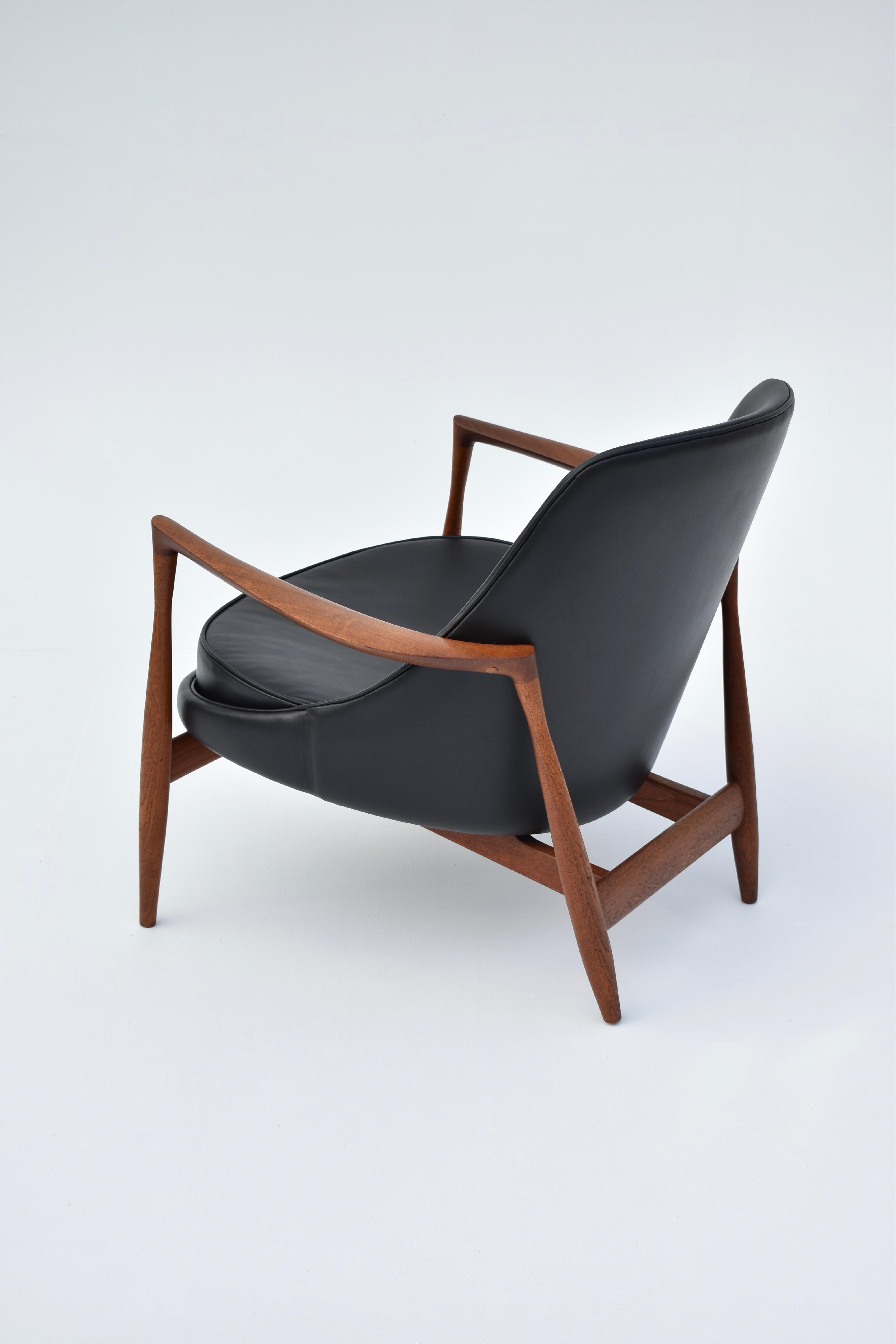 Leather Ib Kofod-Larsen U-56 Elizabeth Chair for Christensen & Larsen For Sale