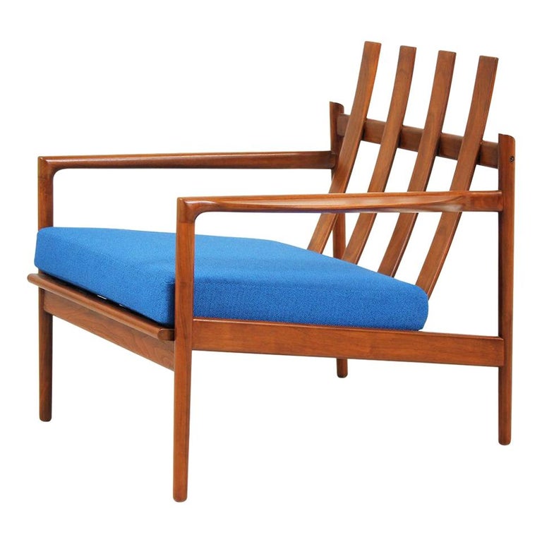 Ib Kofod-Larsen Walnut Lounge Chair for Selig For Sale