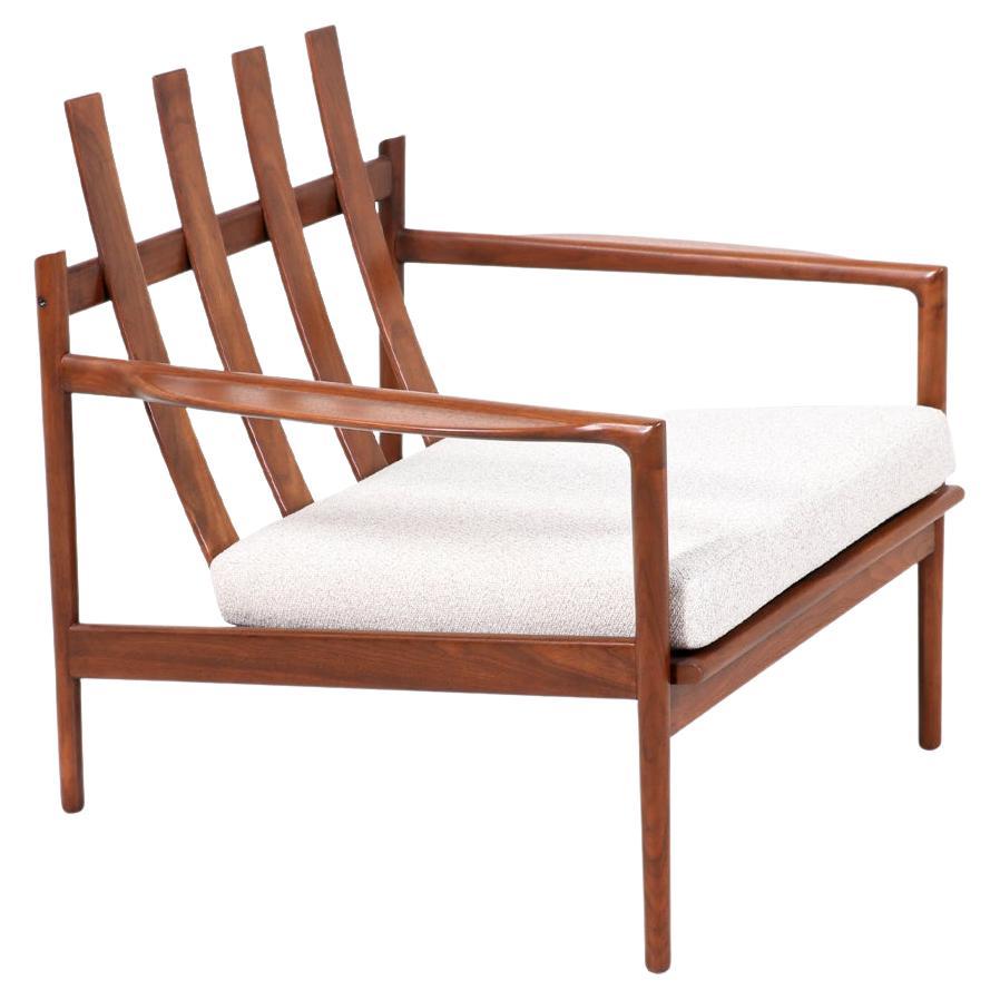 Expertly Restored - Ib Kofod-Larsen Walnut Lounge Chair for Selig For Sale