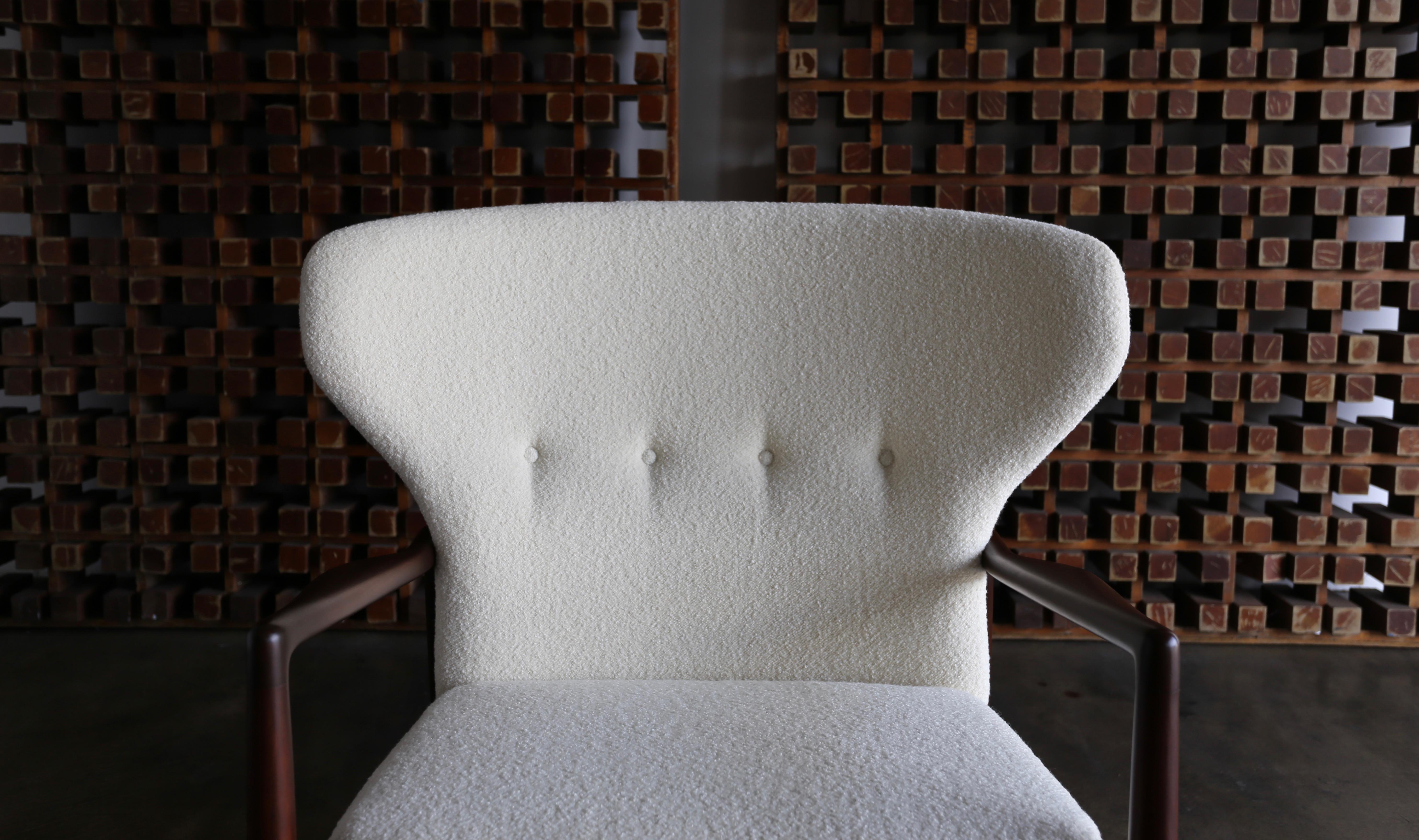 Stained Ib Kofod-Larsen Wingback Lounge for Selig, circa 1965