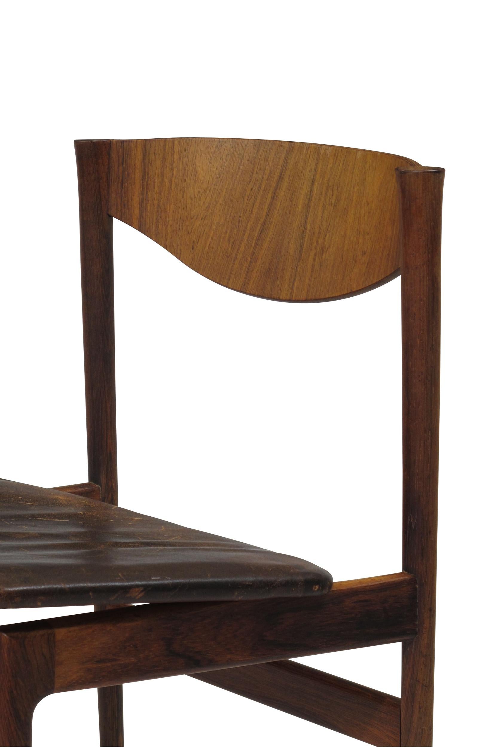 Mid-Century Modern I.B Kofoed Larsen for Saffle Rosewood Dining Chairs, Set of 8