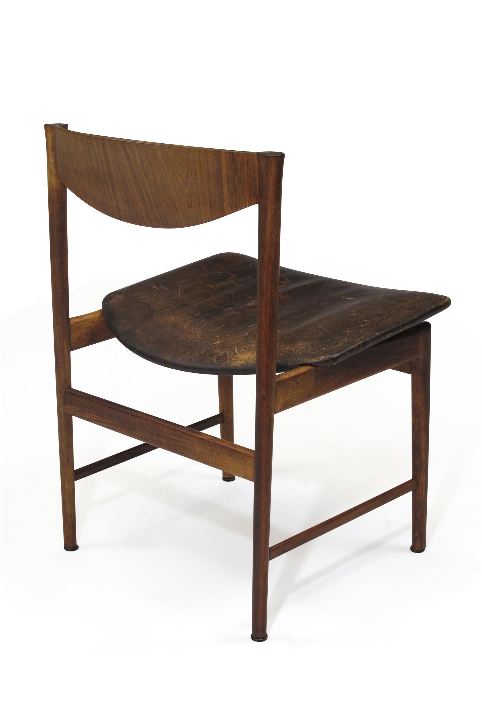 Oiled I.B Kofoed Larsen for Saffle Rosewood Dining Chairs, Set of 8