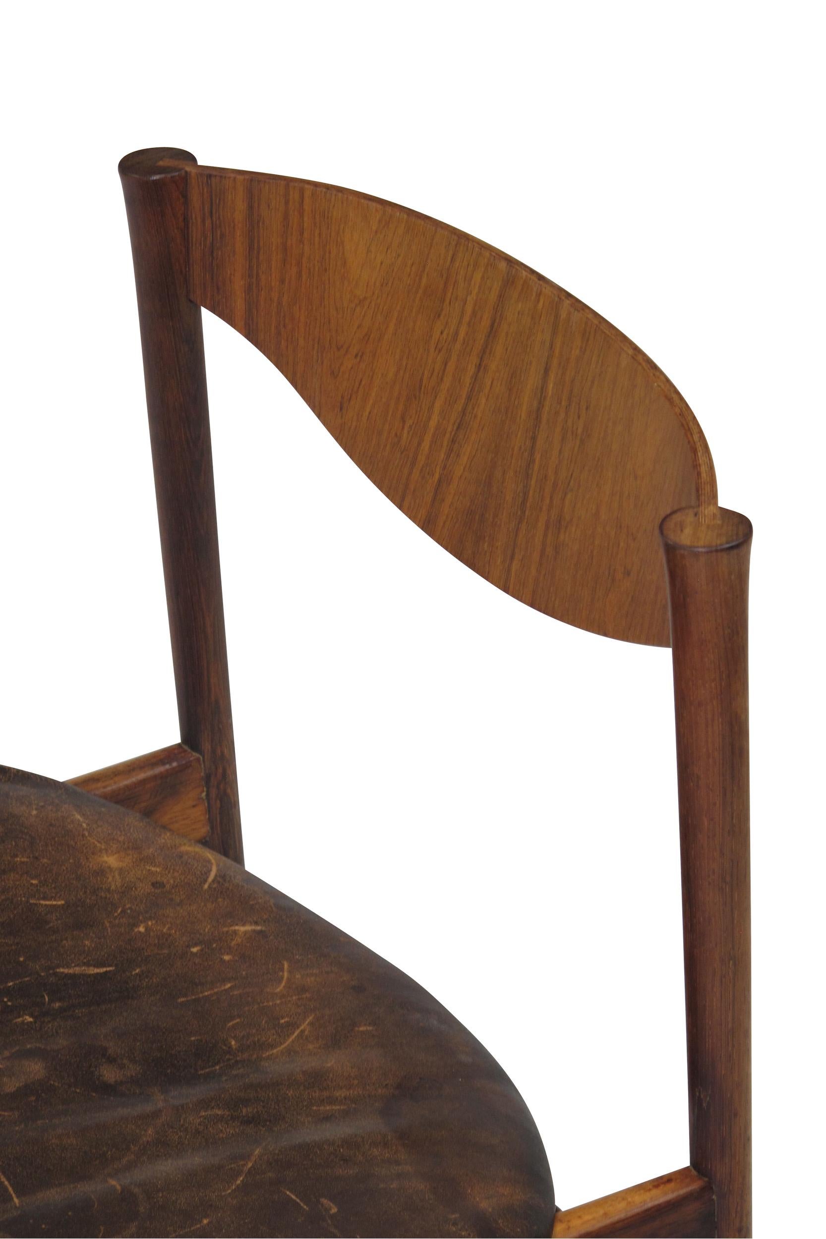 I.B Kofoed Larsen for Saffle Rosewood Dining Chairs, Set of 8 In Good Condition In Oakland, CA