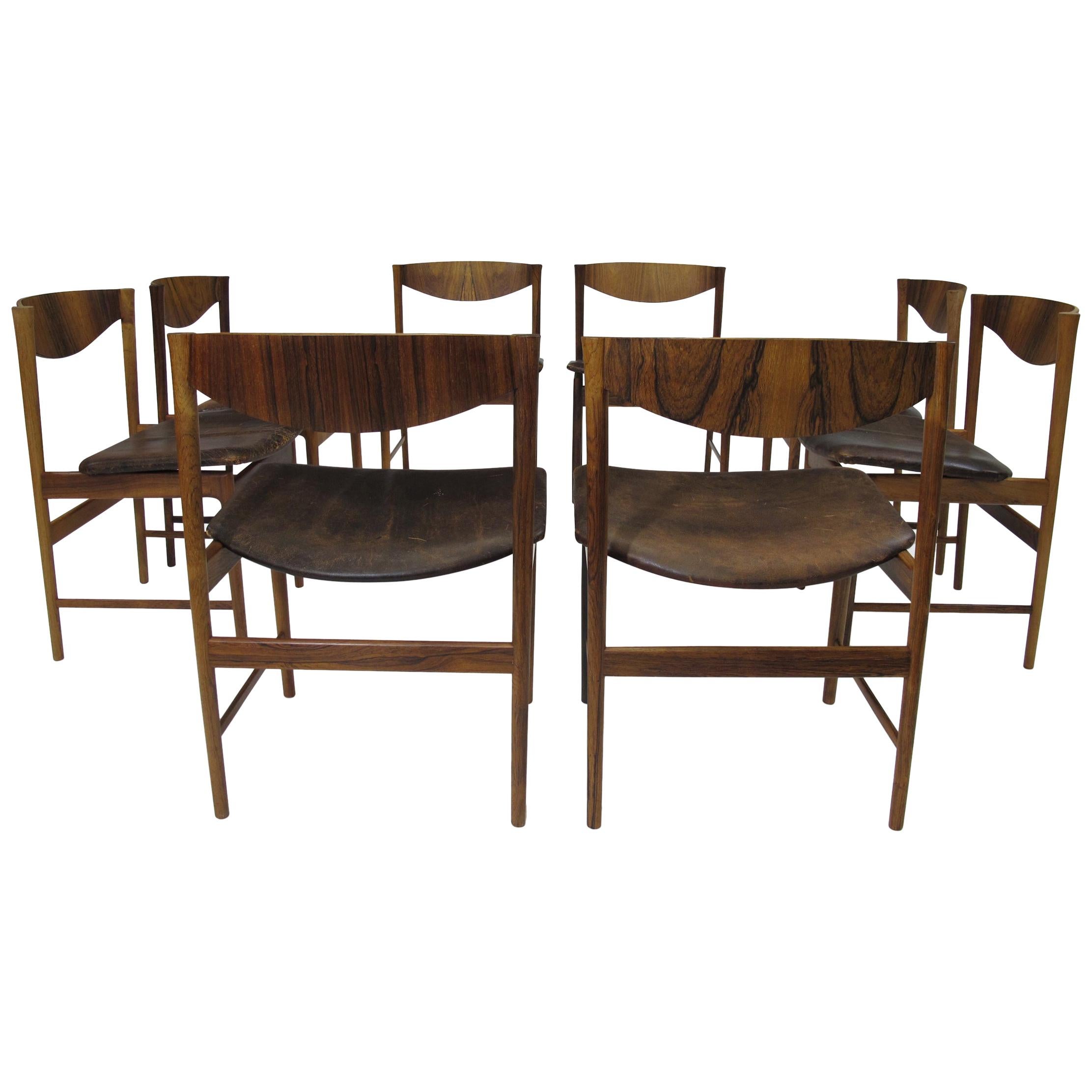 I.B Kofoed Larsen for Saffle Rosewood Dining Chairs, Set of 8