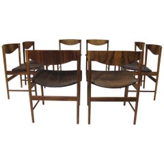 I.B Kofoed Larsen for Saffle Rosewood Dining Chairs, Set of 8