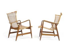 Ib Kofoed-Larsen for Selig Cane Lounge Chairs