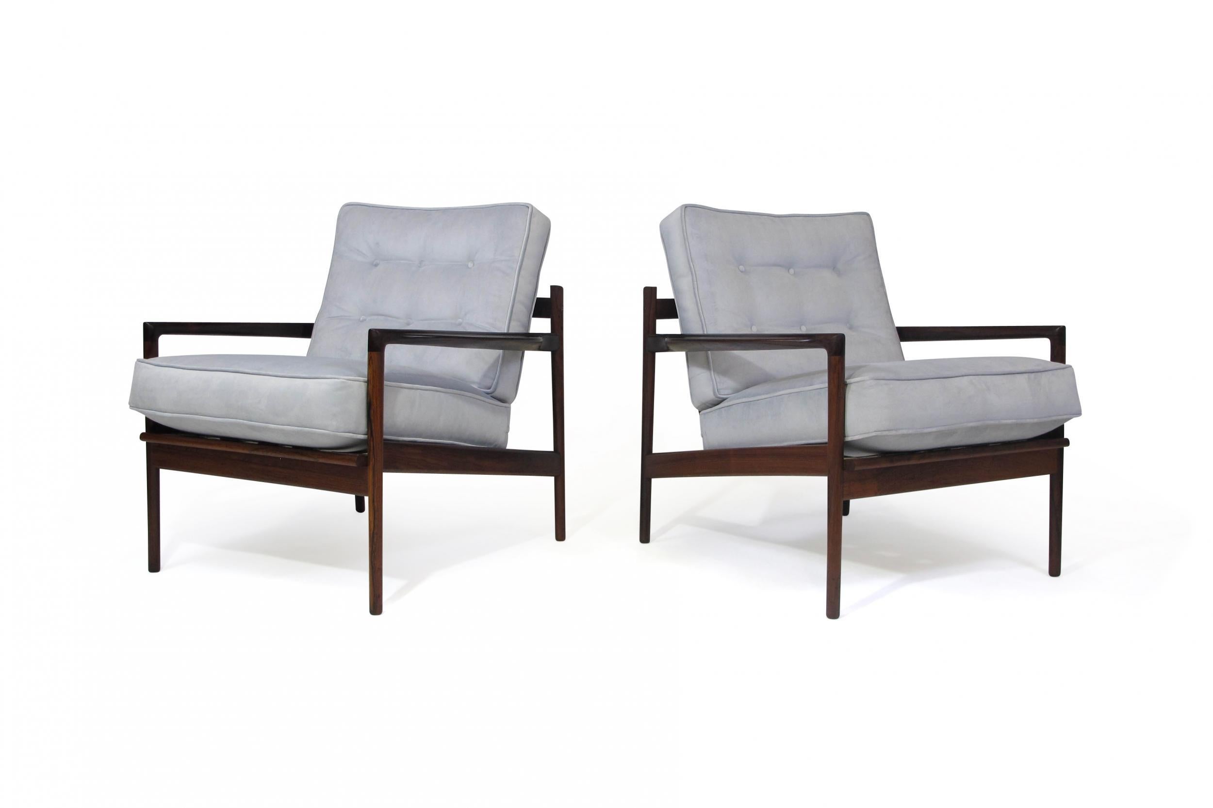 IB Kofoed Larsen Rosewood Lounge Chairs 3