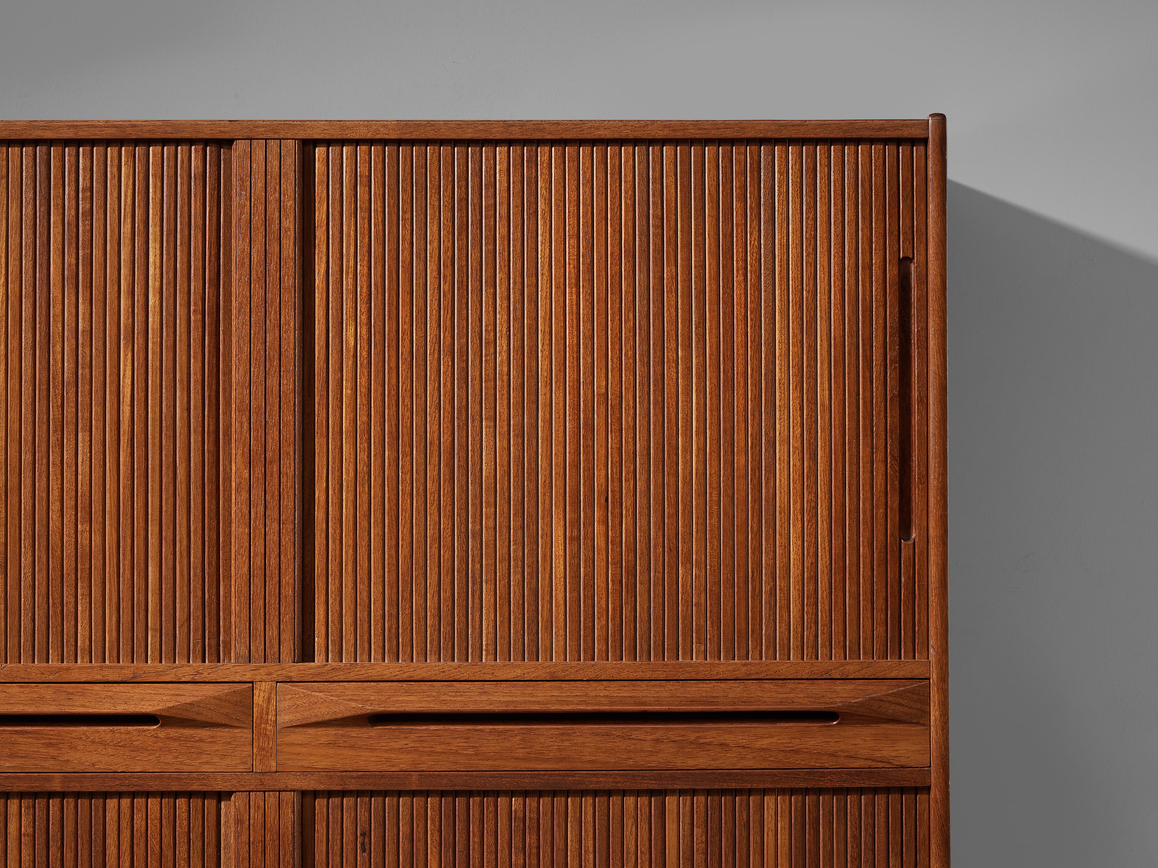 Mid-20th Century Ib Kofold-Larsen for Fredericia Stolefabrik Cabinet with Tamboured Doors in Teak