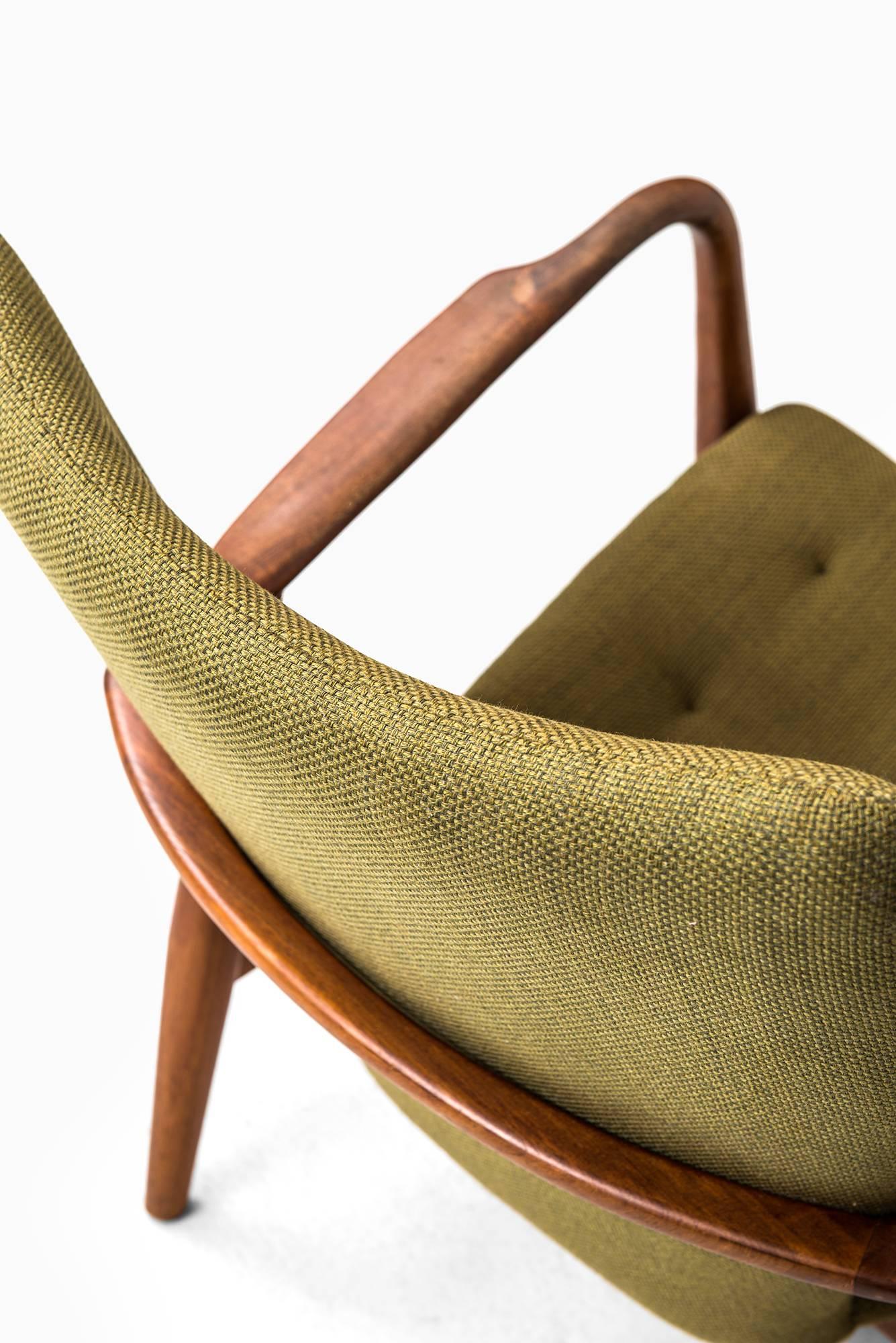 Mid-20th Century Ib Madsen & Acton Schubell Easy Chair with Stool by Madsen & Schubell in Denmark