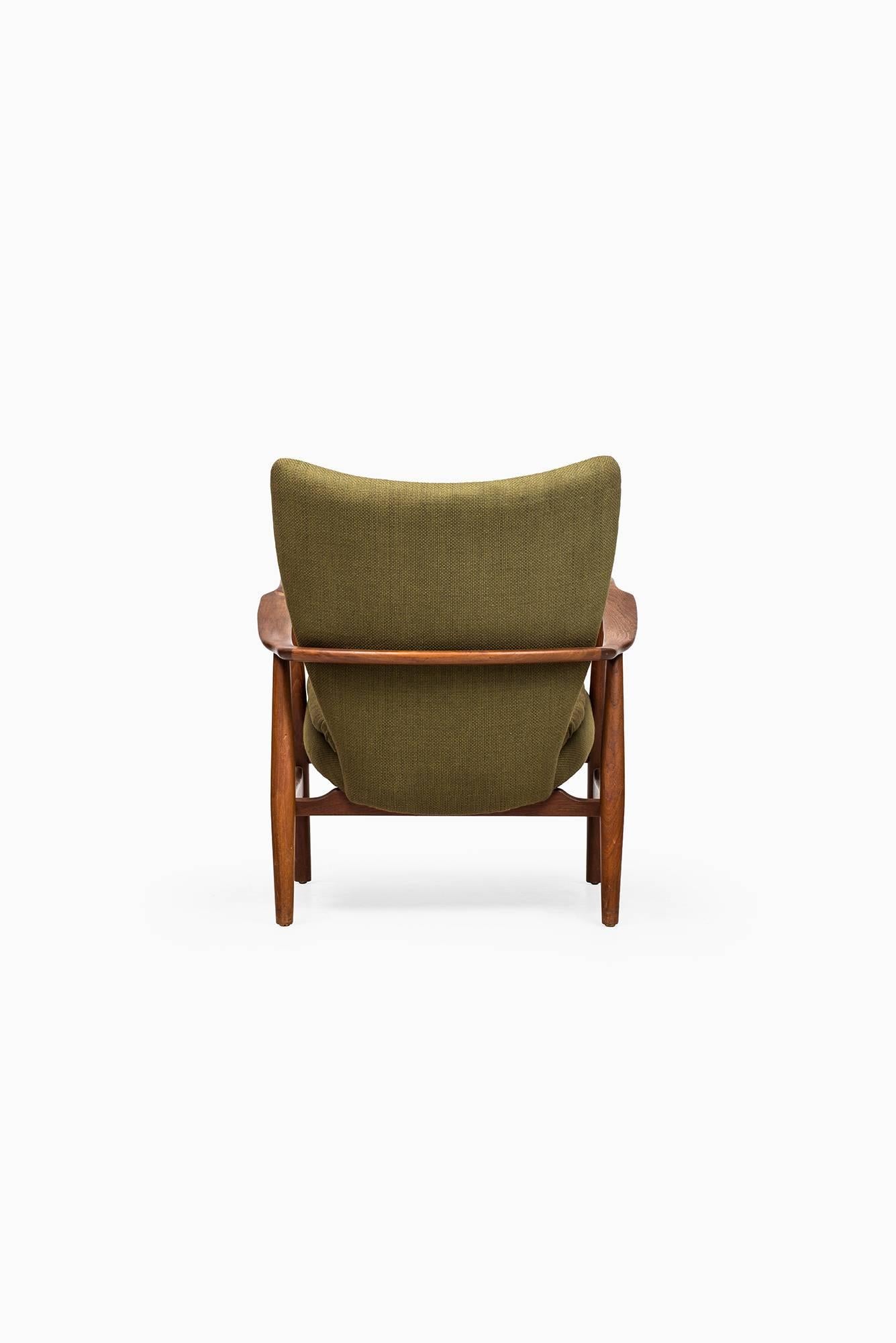 Fabric Ib Madsen & Acton Schubell Easy Chair with Stool by Madsen & Schubell in Denmark