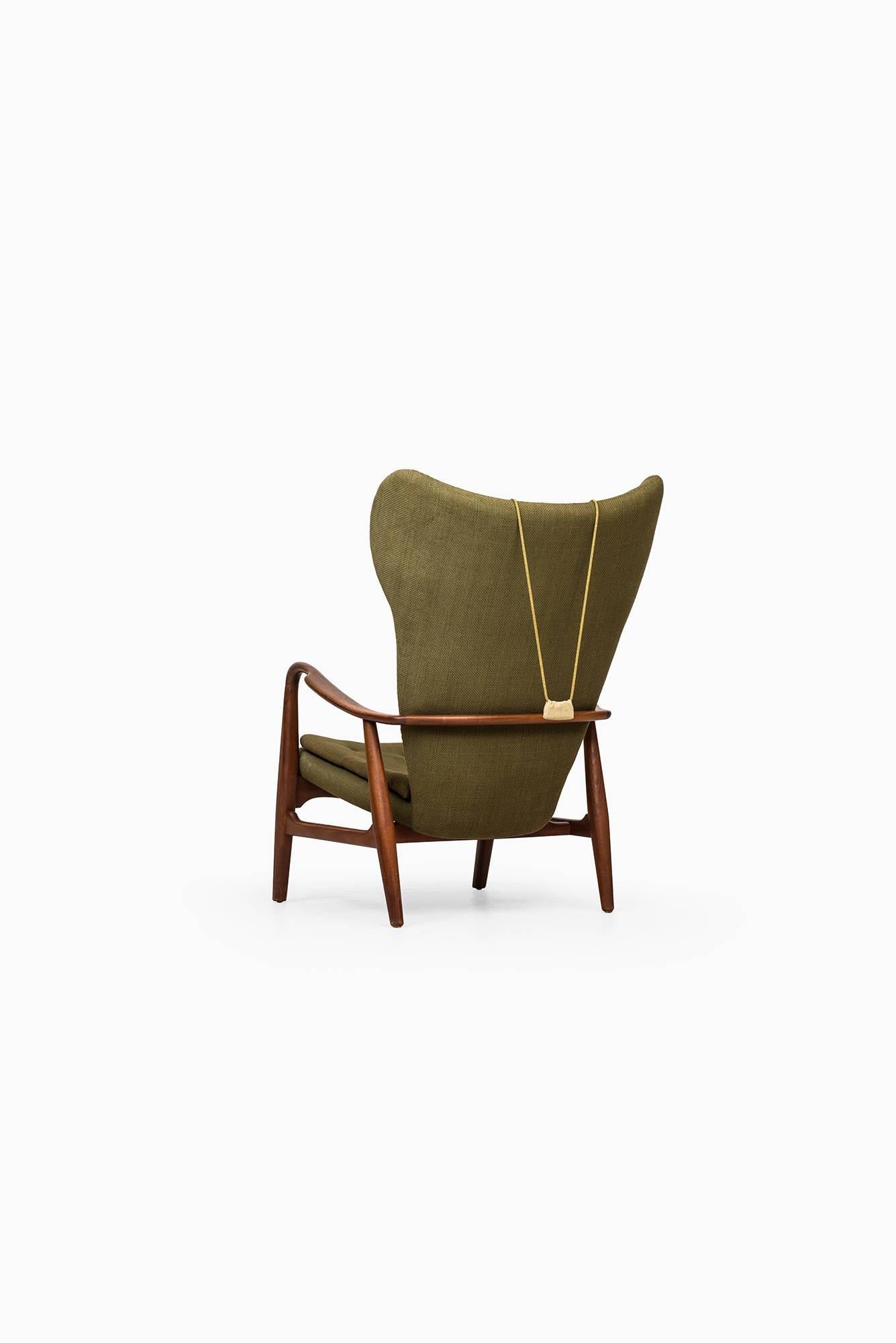Mid-20th Century Ib Madsen & Acton Schubell Wingbacked Easy Chair by Madsen & Schubell in Denmark