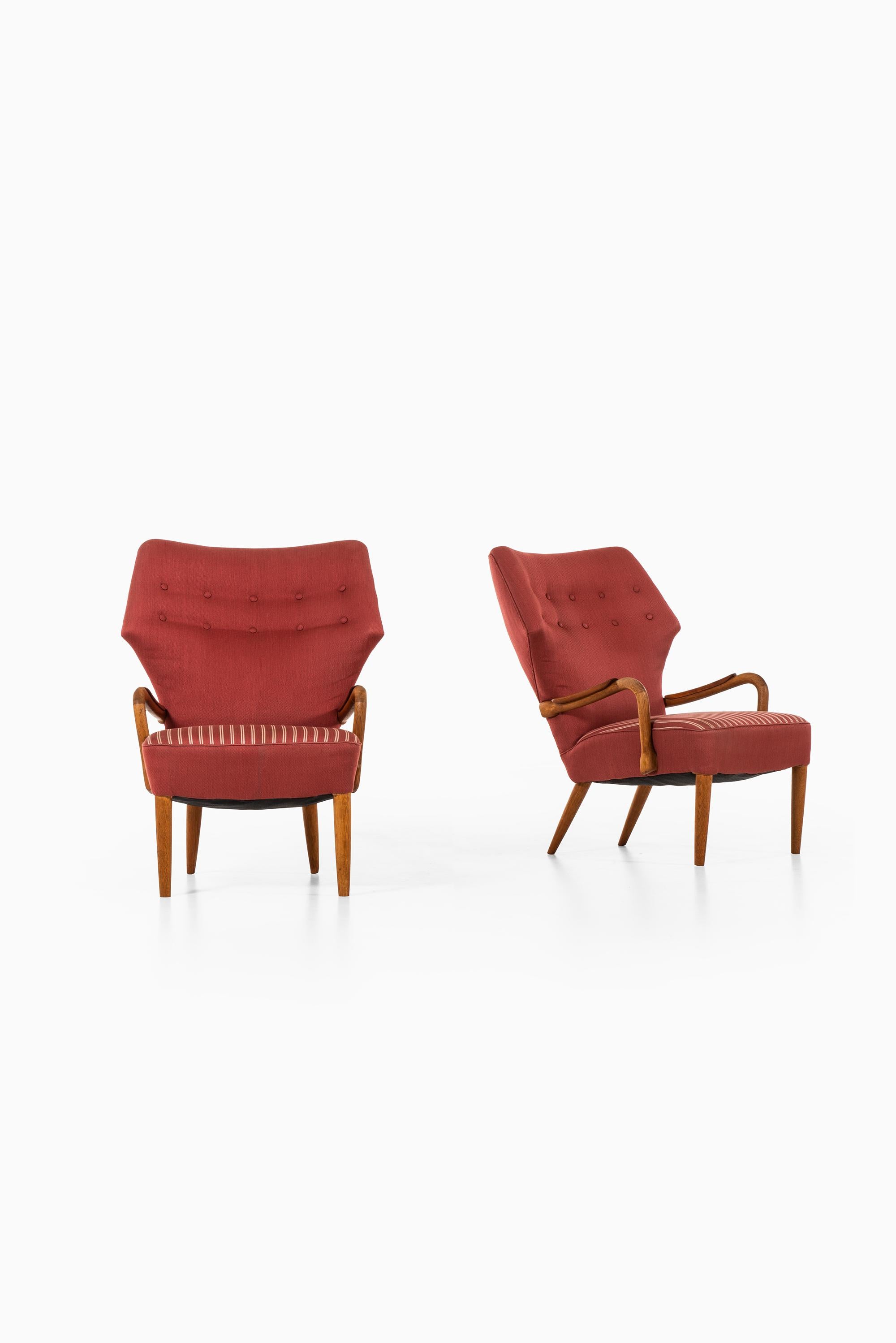 Ib Madsen & Acton Schubell Attributed Pair of Easy Chairs Produced in Denmark 3