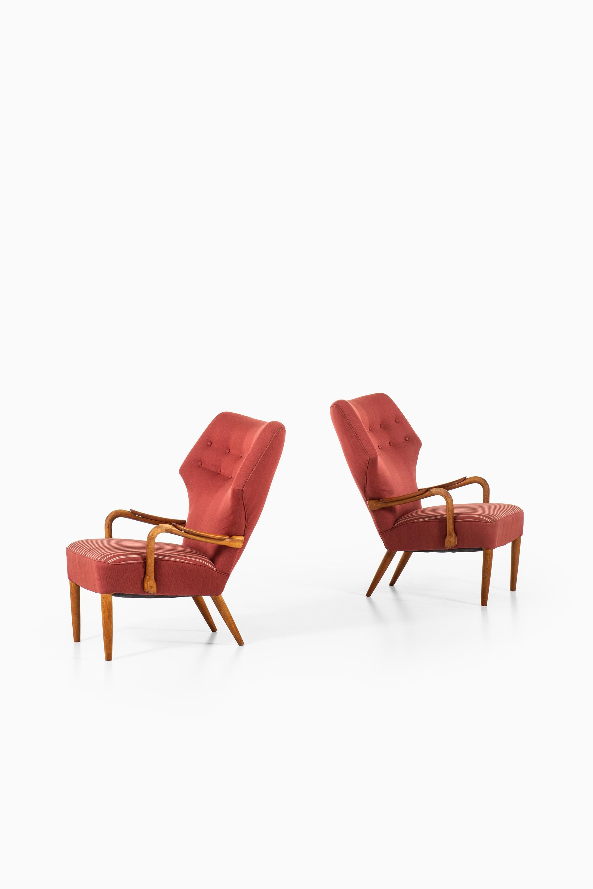 Ib Madsen & Acton Schubell Attributed Pair of Easy Chairs Produced in Denmark 7