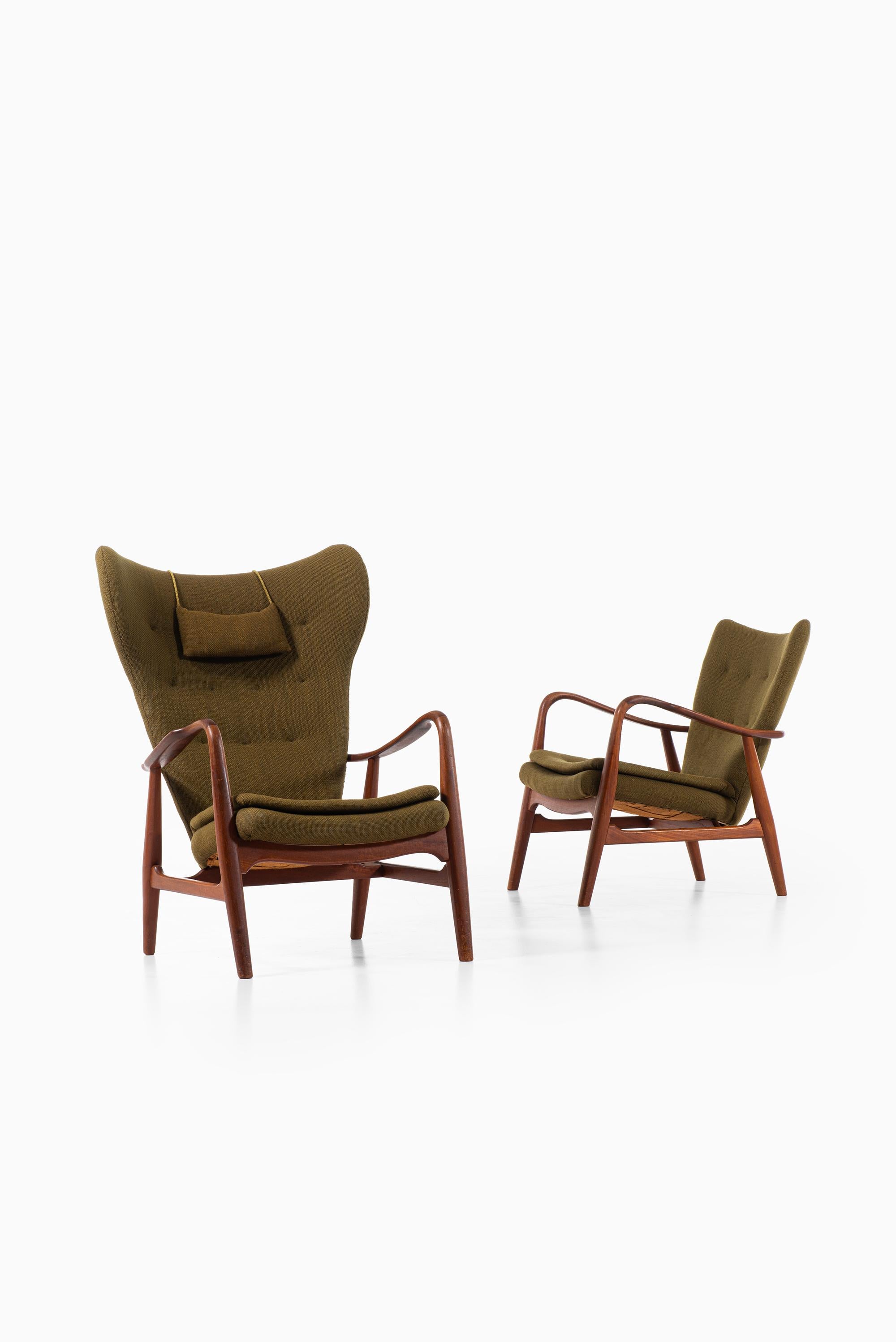 Fabric Ib Madsen & Acton Schubell Easy Chairs Produced by Madsen & Schubell in Denmark