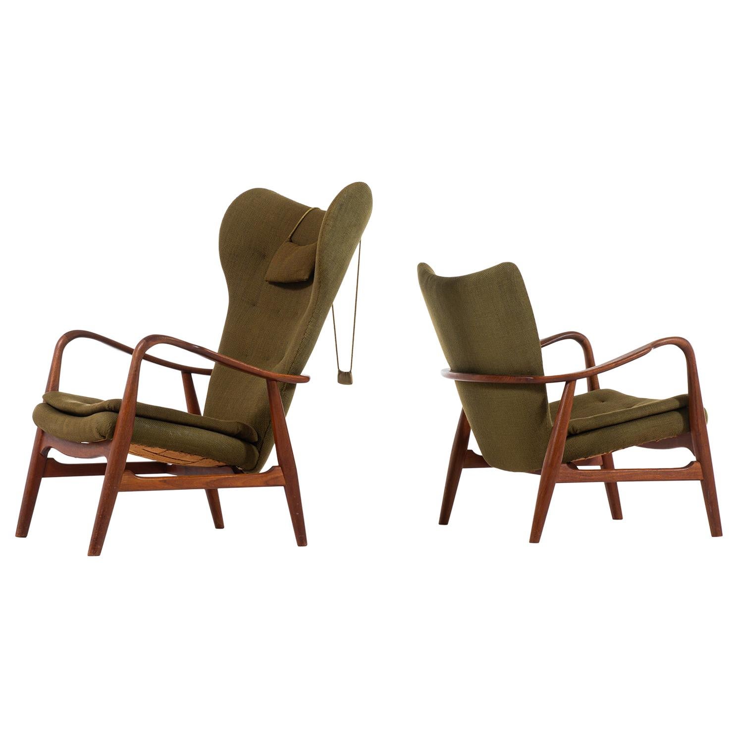Ib Madsen & Acton Schubell Easy Chairs Produced by Madsen & Schubell in Denmark