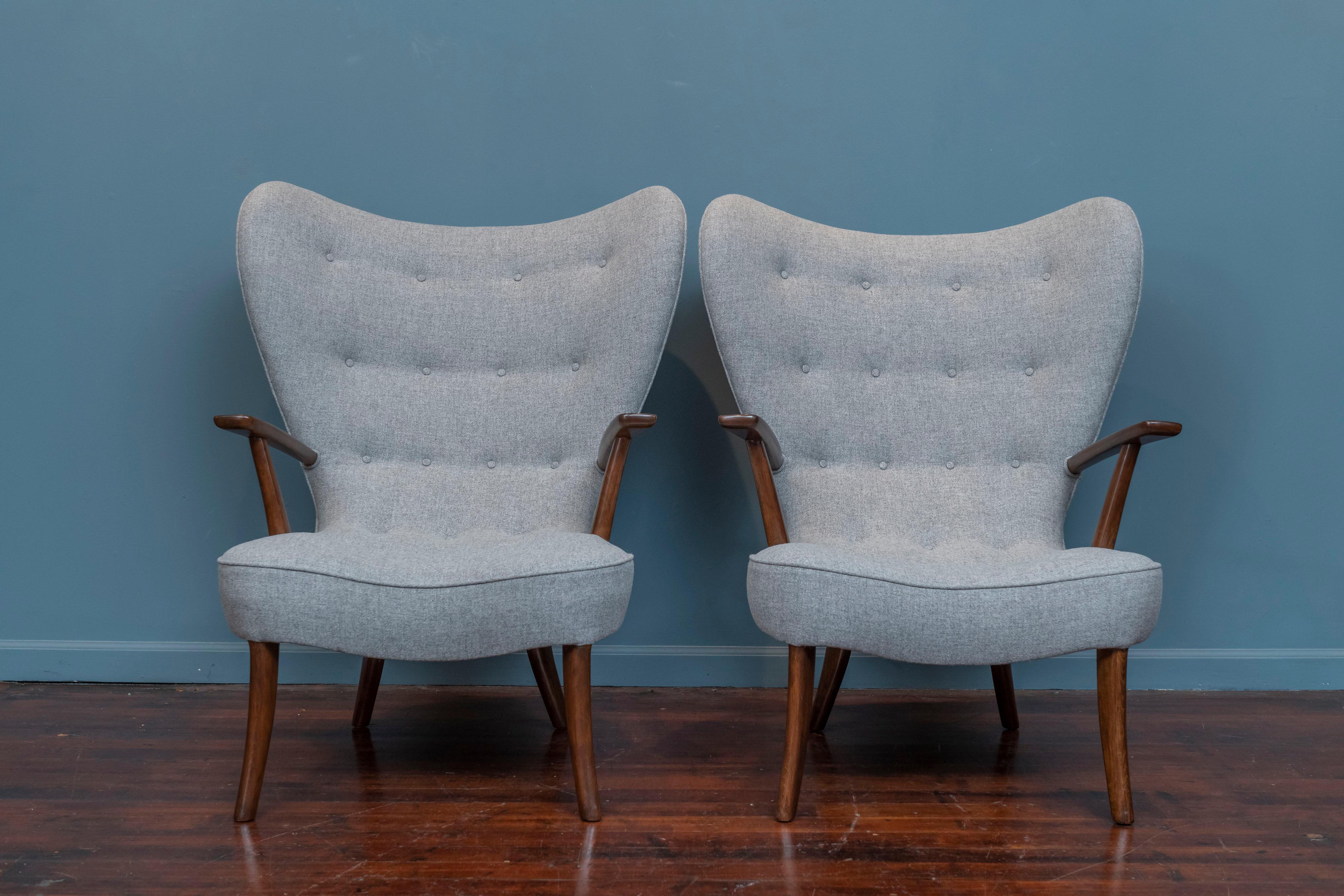 Scandinavian Modern Ib Madsen and Acton Schubell Lounge Chairs