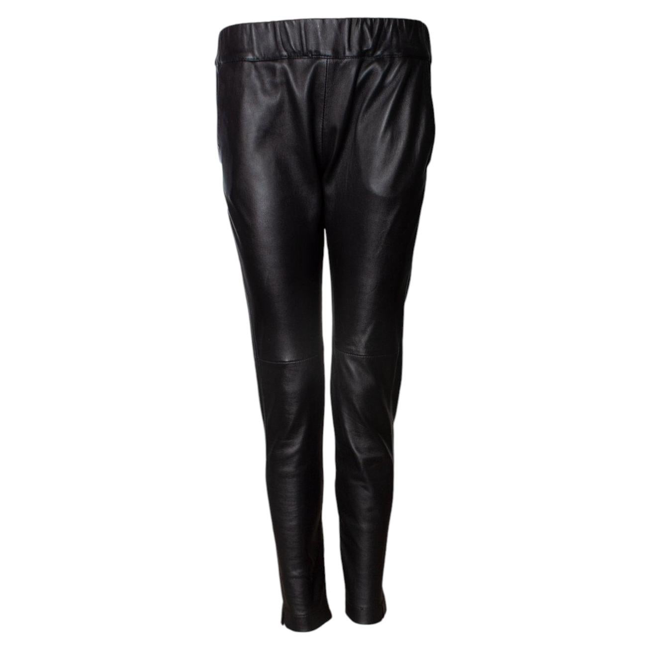 Ibana, pantalones de cuero negro en venta