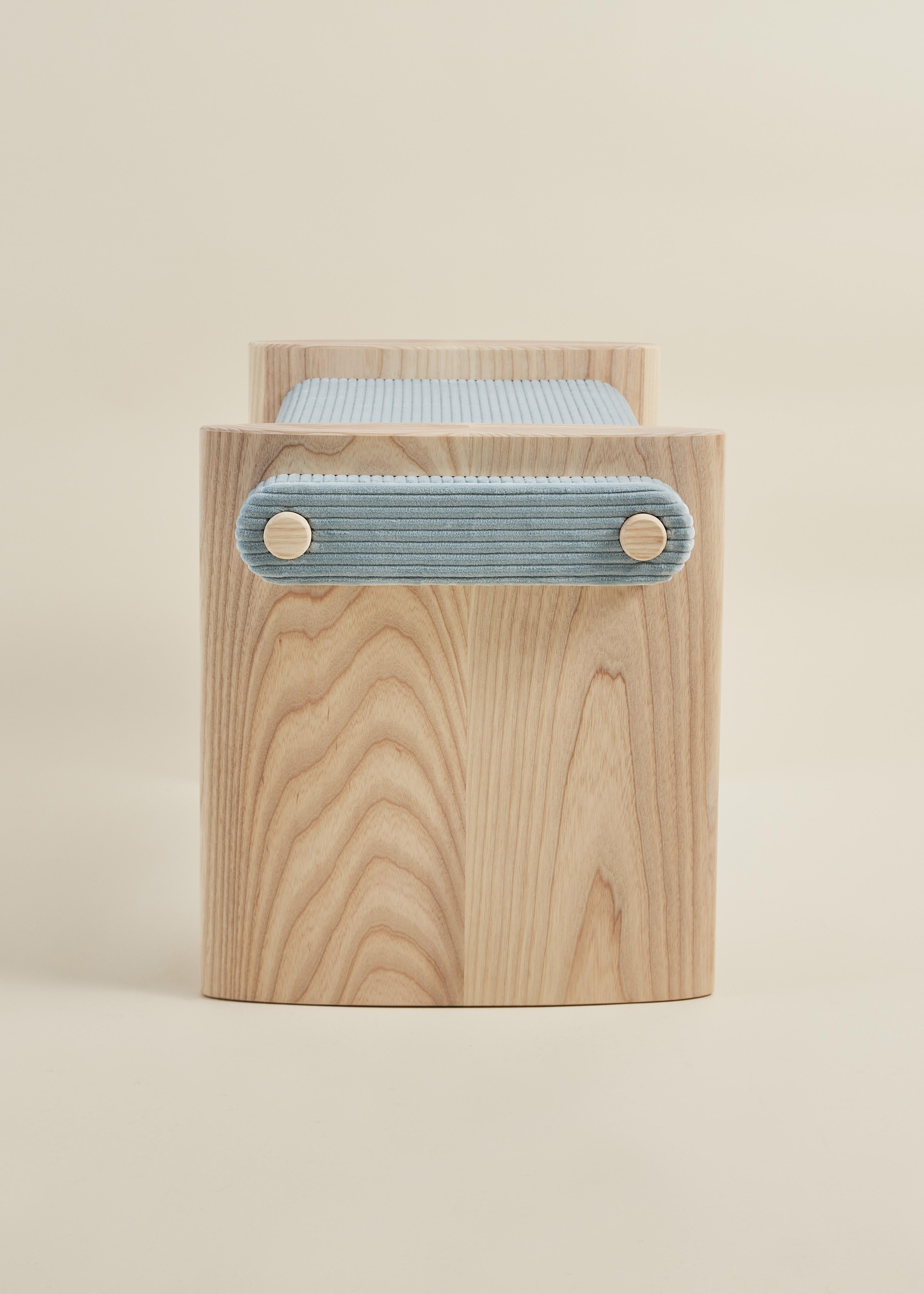 Hand-Crafted Ibbit Stool – Modern Handcrafted Upholstered Stool For Sale