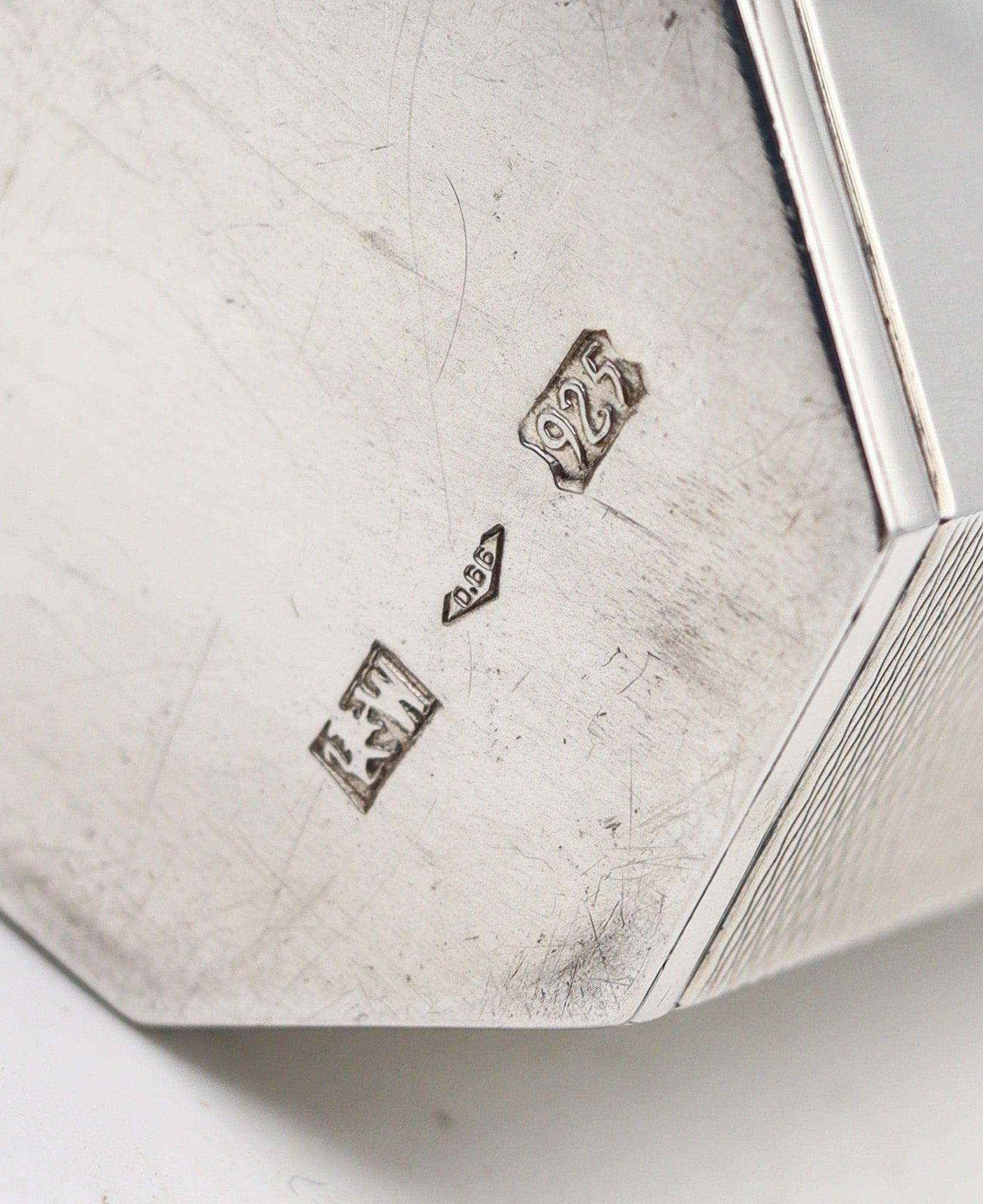 Mid-Century Modern IBELO MONOPOL Germany 1960 Modernist Table Lighter In .925 Sterling Silver For Sale