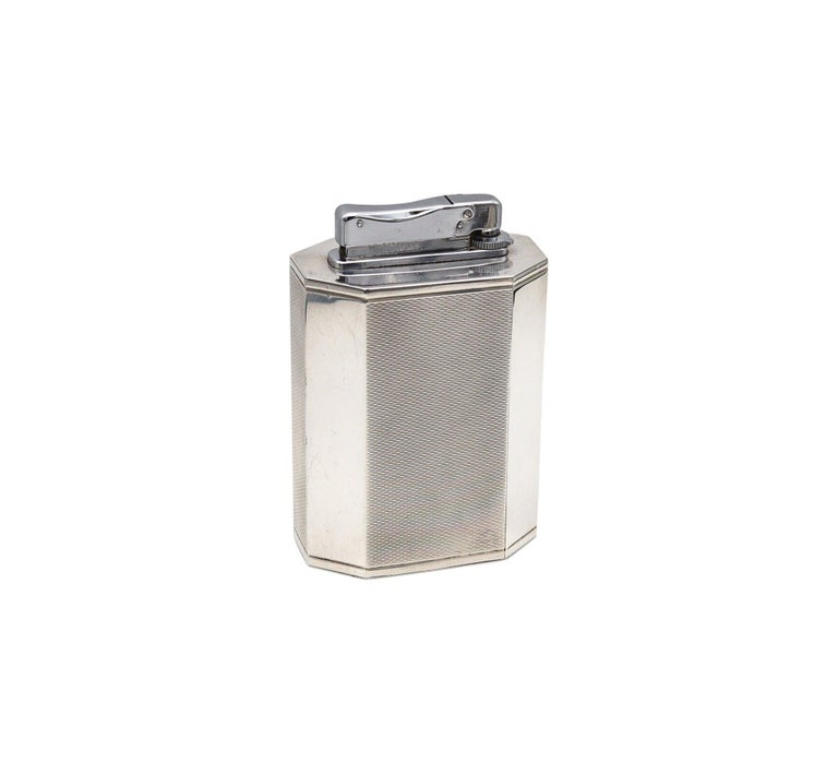 IBELO MONOPOL Germany 1960 Modernist Table Lighter In .925 Sterling Silver  For Sale at 1stDibs
