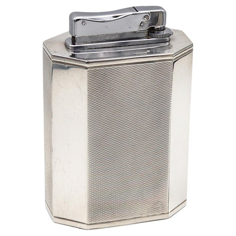 IBELO MONOPOL Germany 1960 Modernist Table Lighter In .925 Sterling Silver  For Sale at 1stDibs