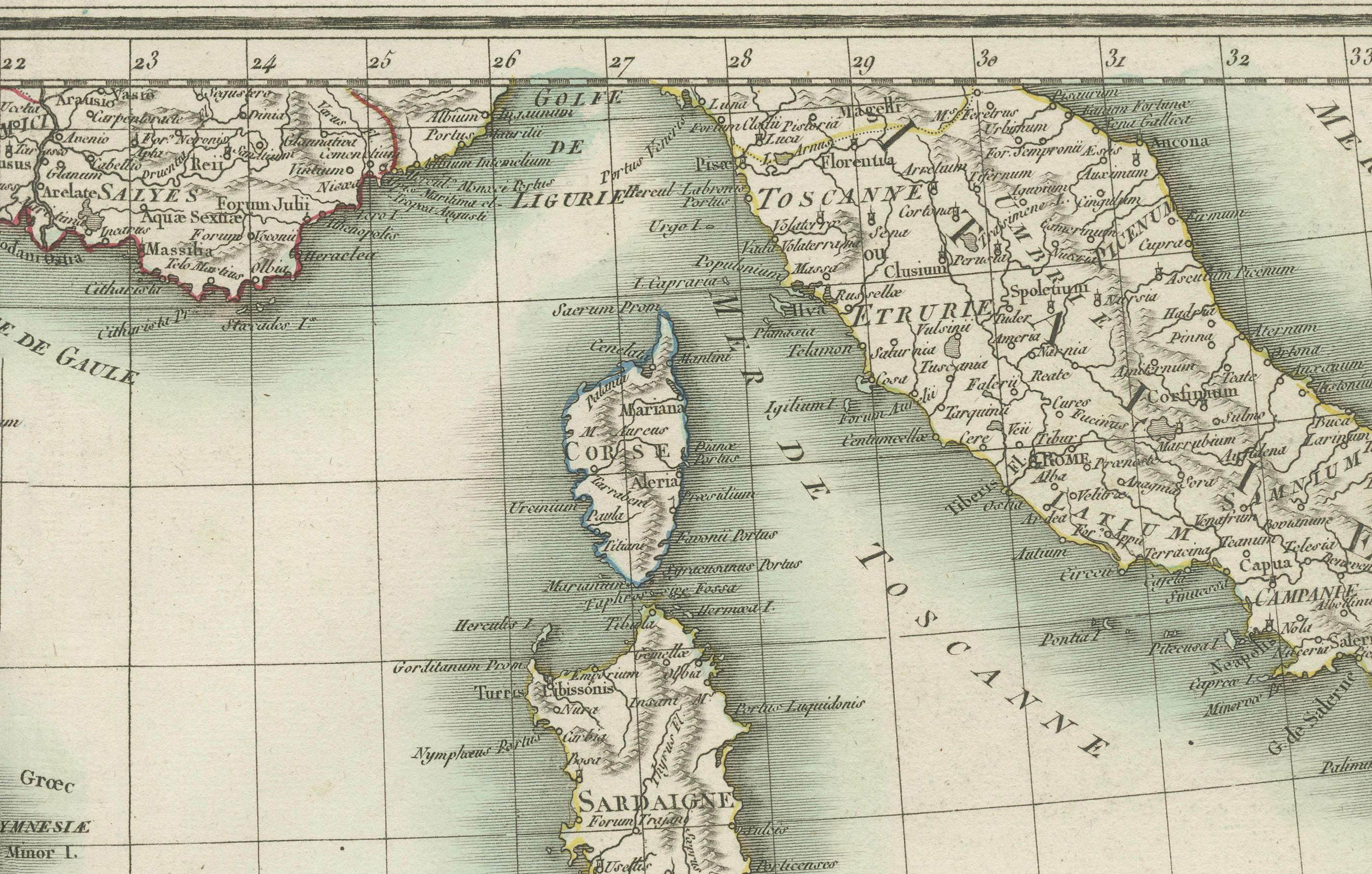 Paper Iberian Peninsula & Mediterranean Map: Western Roman Empire, by Tardieu, 1802 For Sale